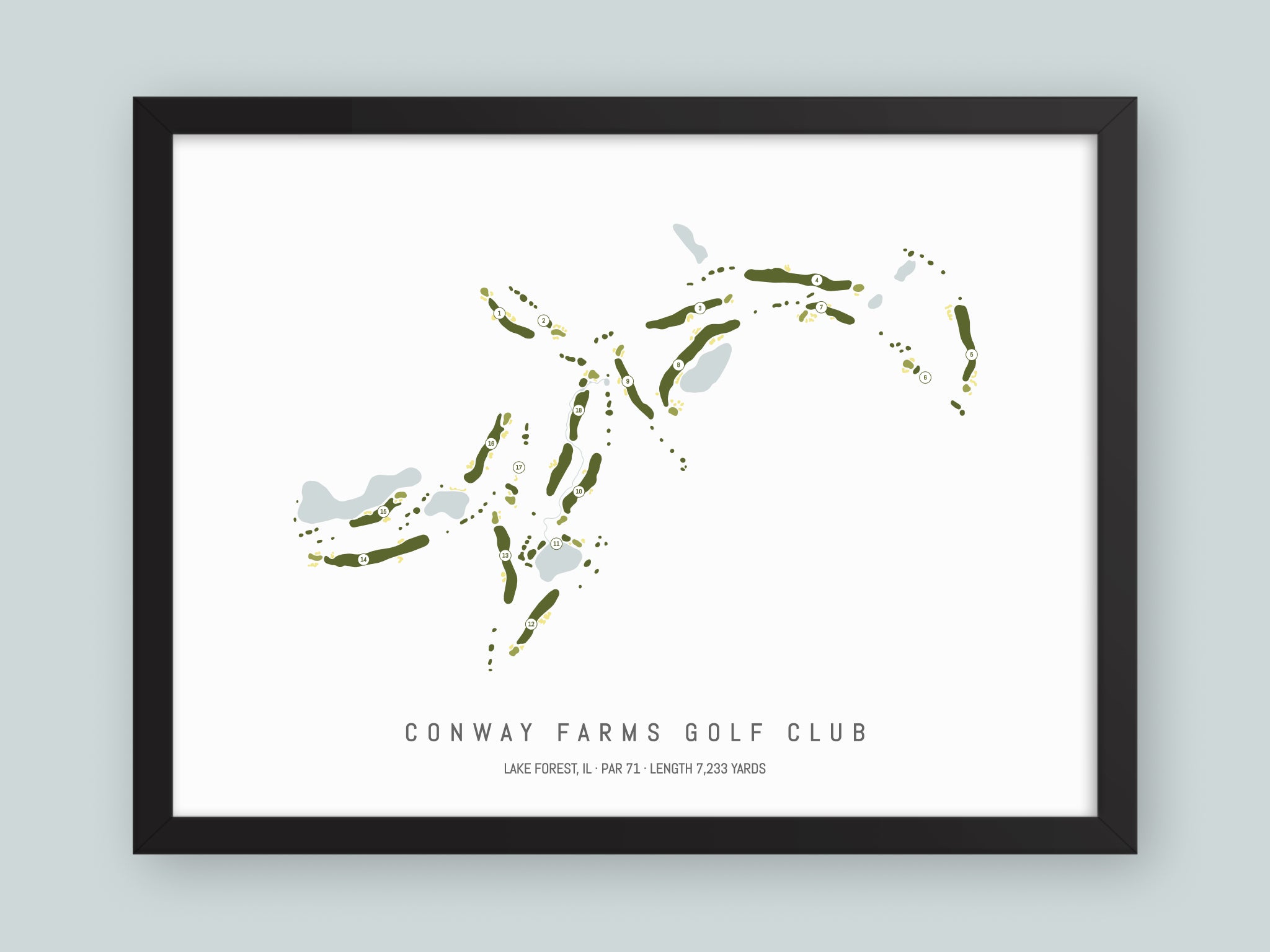 Conway-Farms-Golf-Club-IL--Black-Frame-24x18-With-Hole-Numbers