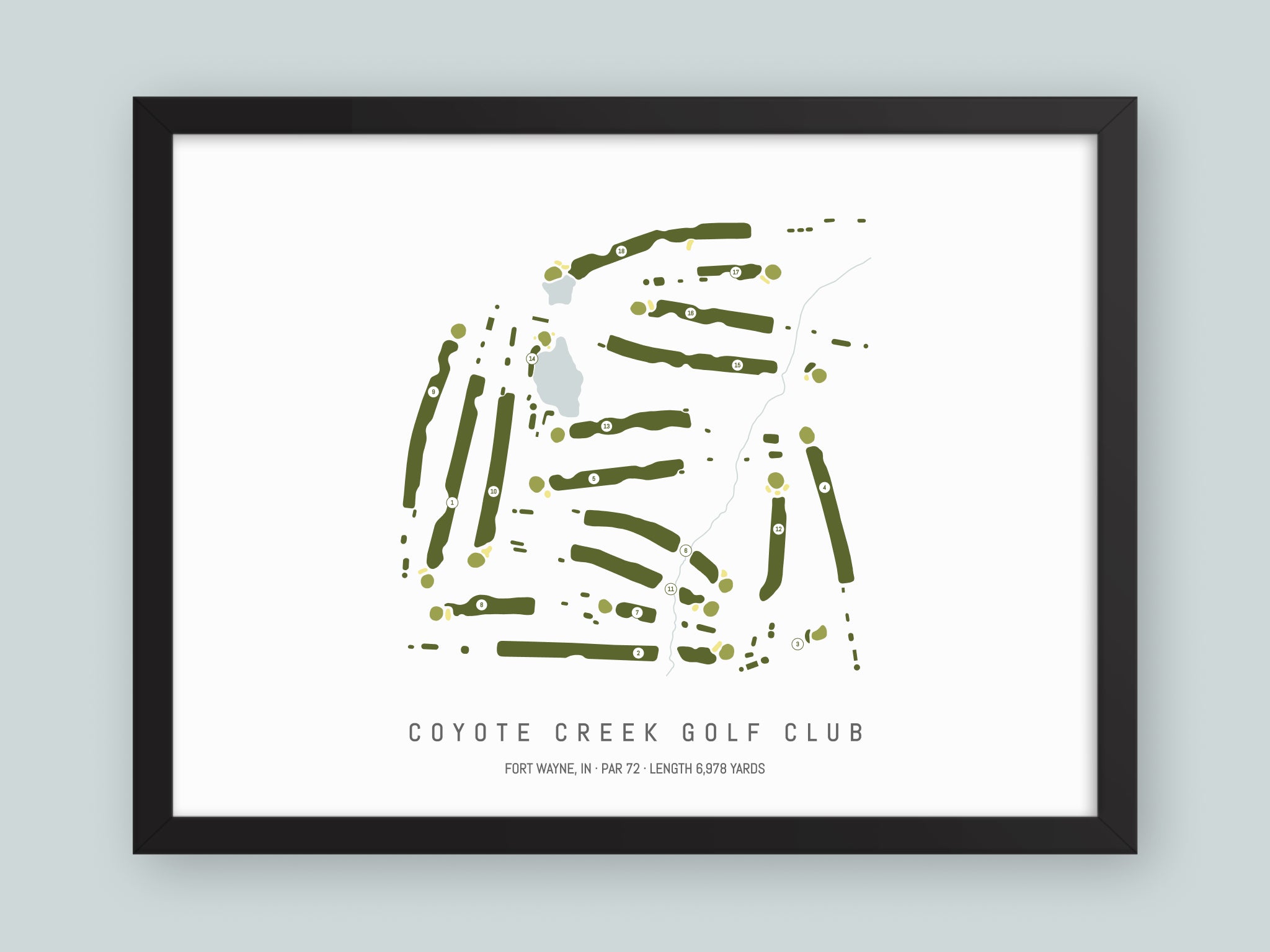 Coyote-Creek-Golf-Club-IN--Black-Frame-24x18-With-Hole-Numbers