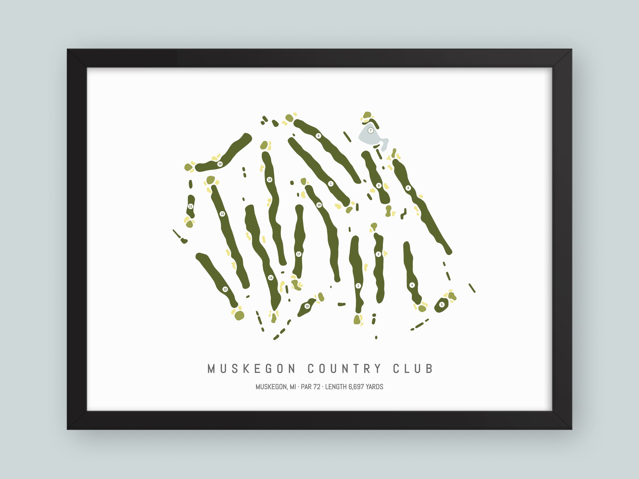 Muskegon-Country-Club-MI--Black-Frame-24x18-With-Hole-Numbers