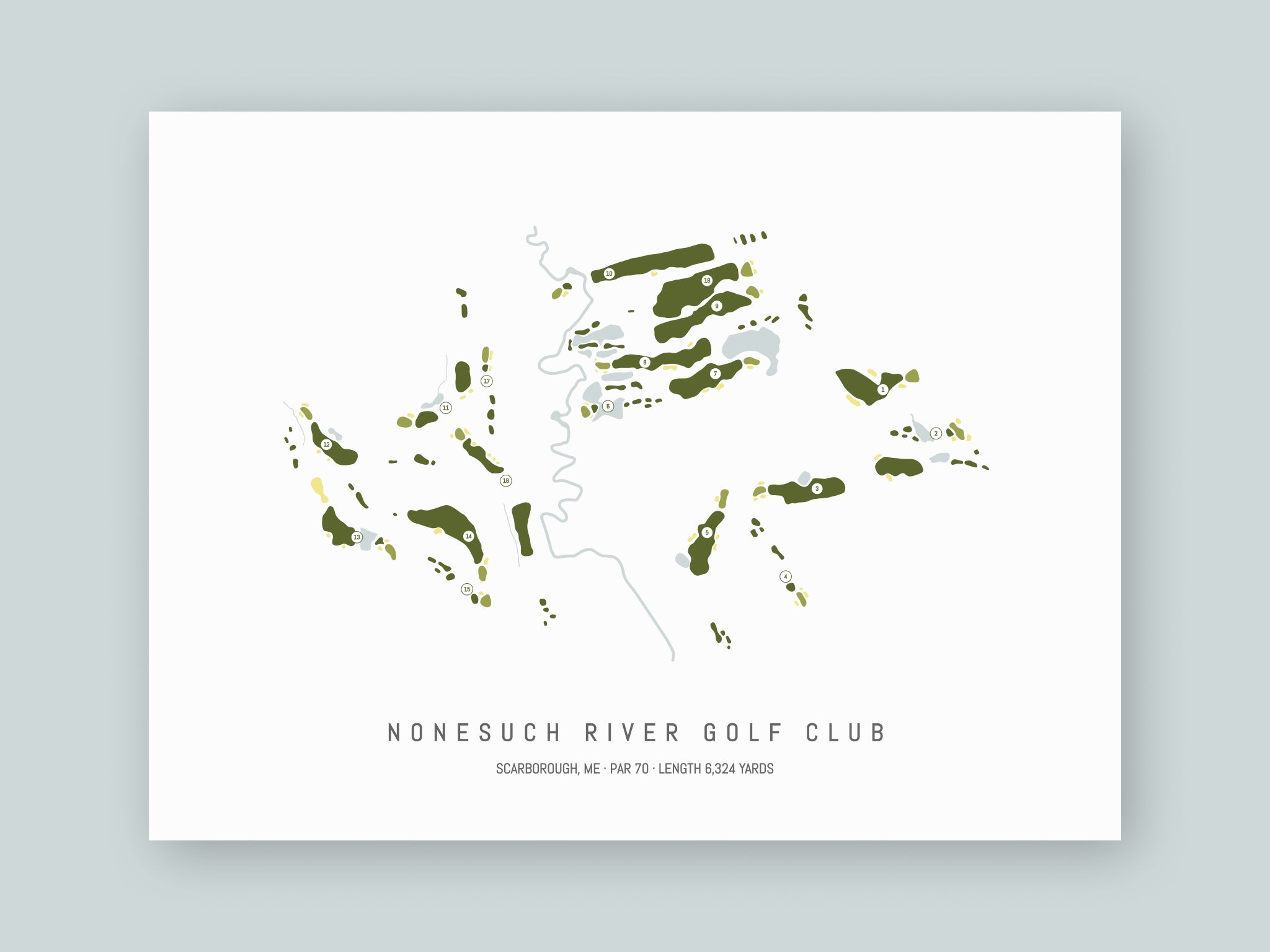 Nonesuch-River-Golf-Club-ME--Unframed-24x18-With-Hole-Numbers