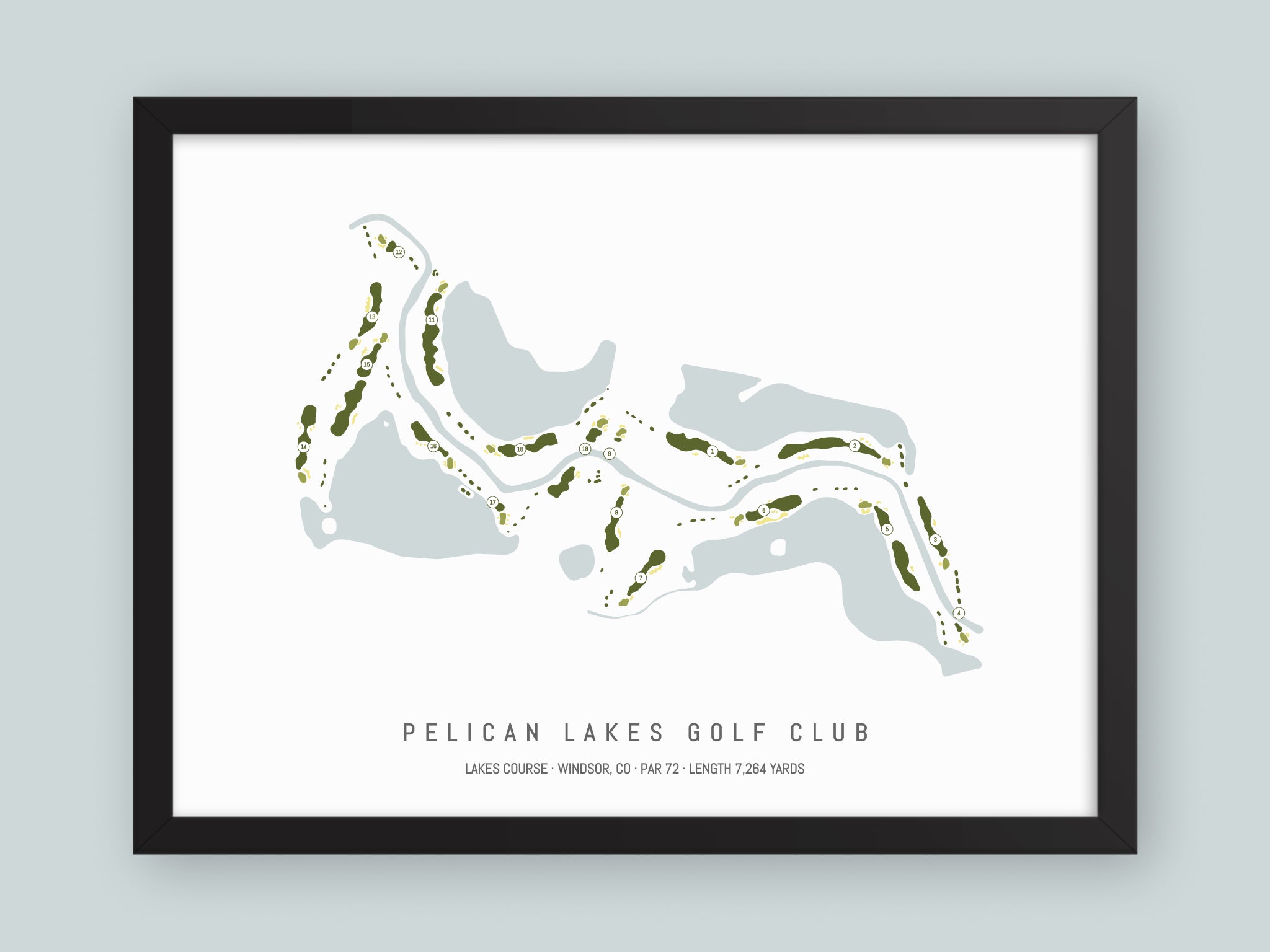 Pelican-Lakes-Golf-Club-Lakes-Course-CO--Black-Frame-24x18-With-Hole-Numbers