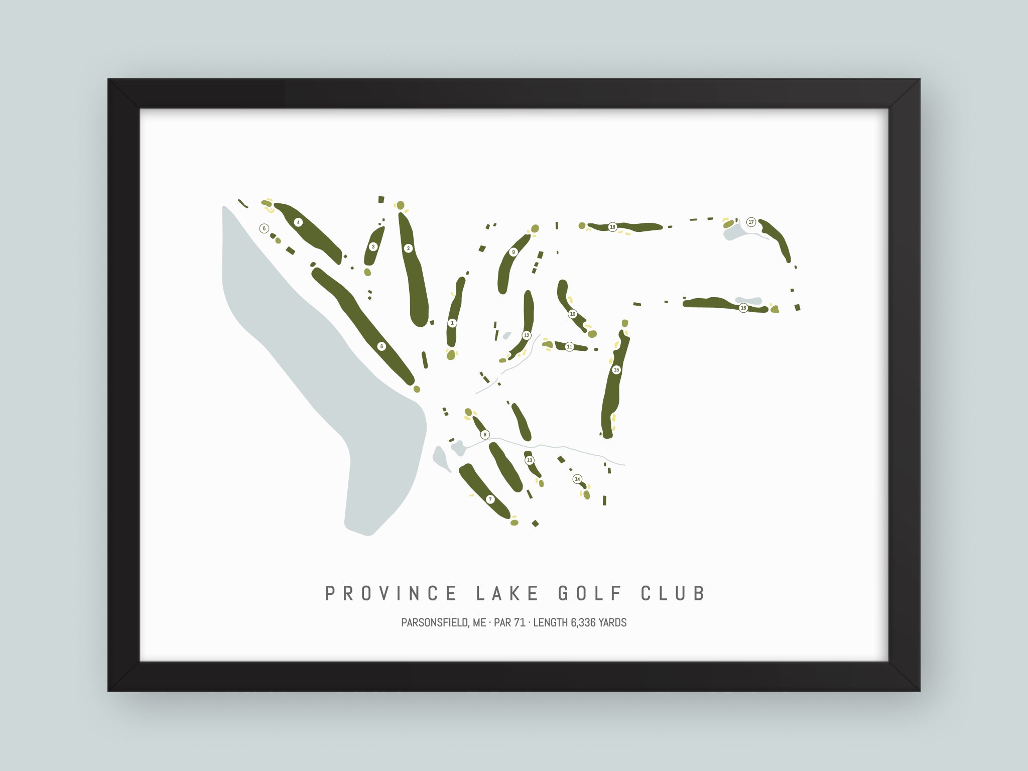 Province-Lake-Golf-Club-ME--Black-Frame-24x18-With-Hole-Numbers