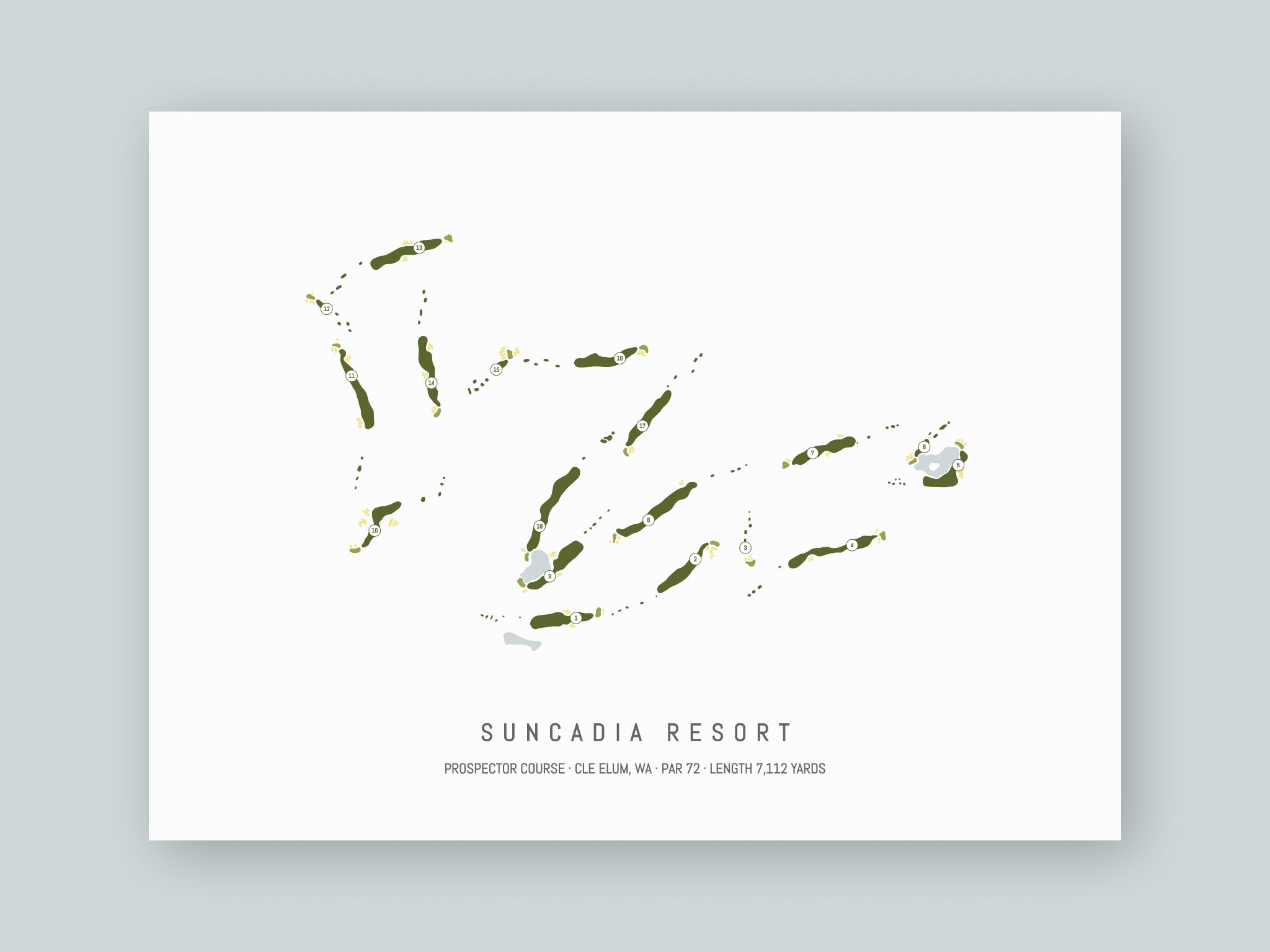 Suncadia-Resort-Prospector-Course-WA--Unframed-24x18-With-Hole-Numbers