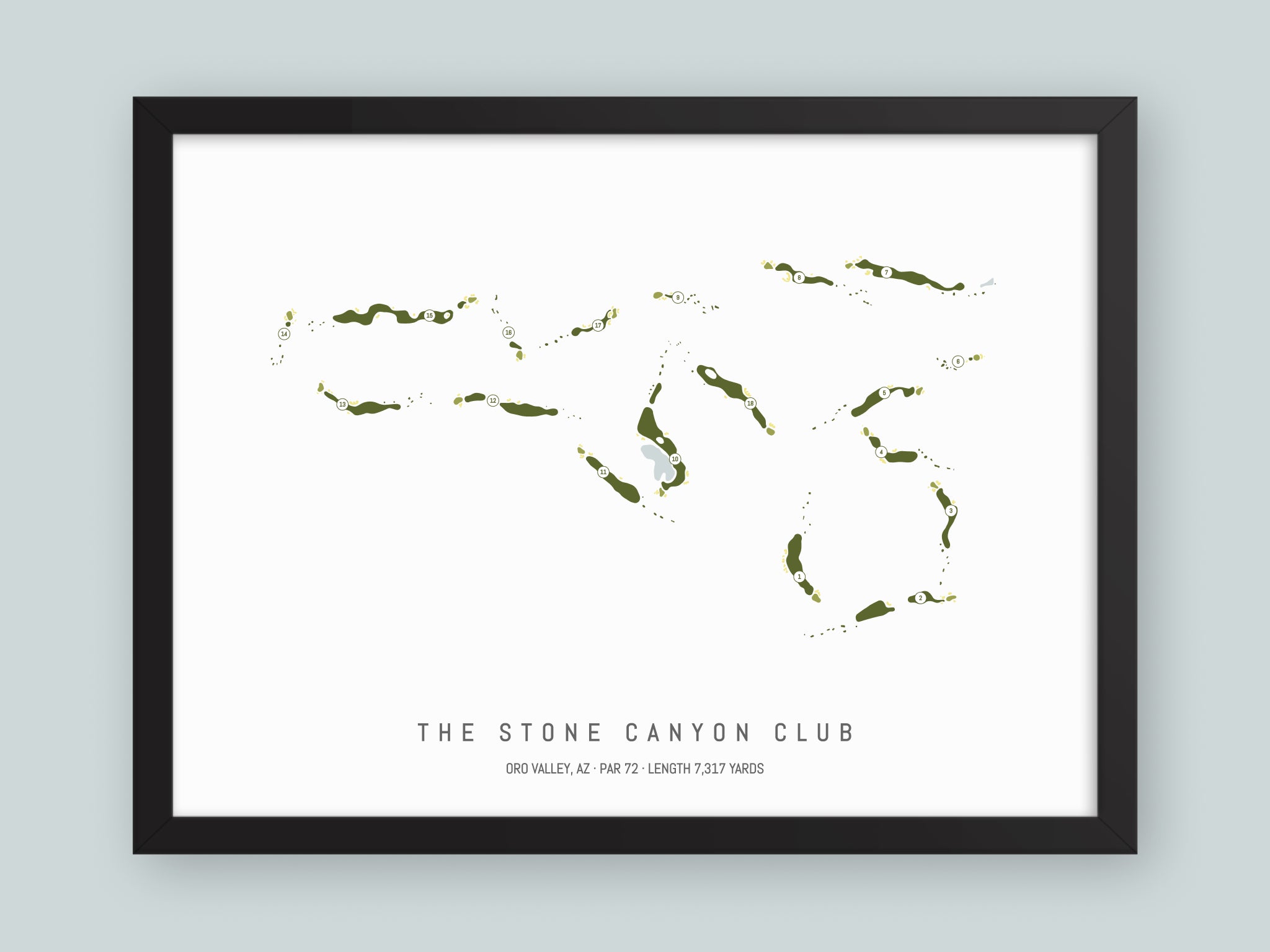 The-Stone-Canyon-Club-AZ--Black-Frame-24x18-With-Hole-Numbers