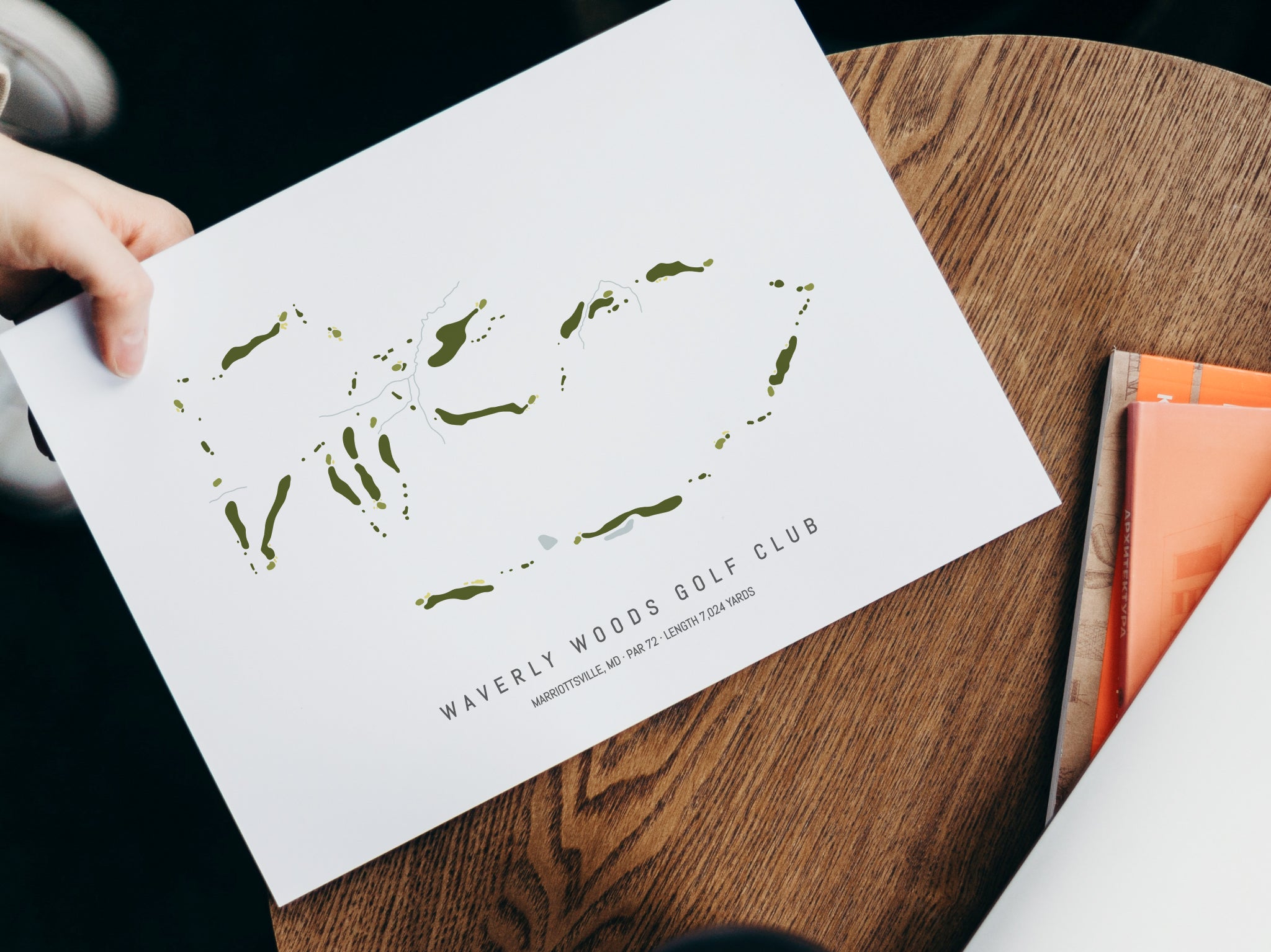 Waverly Woods Golf Club Map - With Laptop