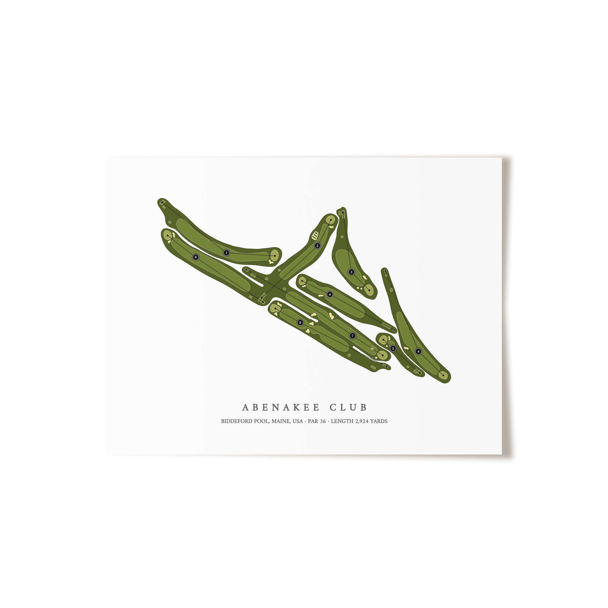 Abenakee Club | Golf Course Map | Unframed 