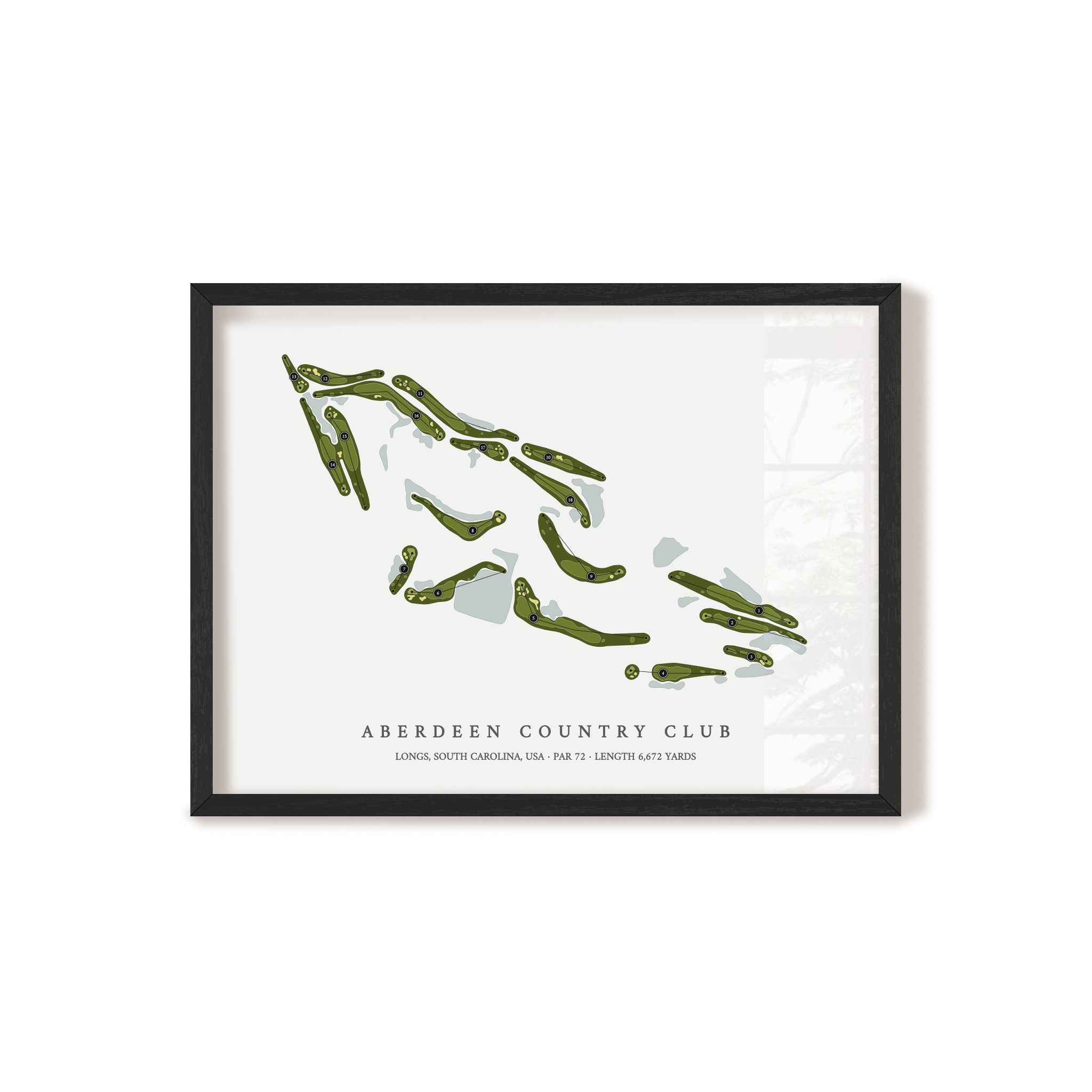 Aberdeen Country Club | Golf Course Map | Black Frame 
