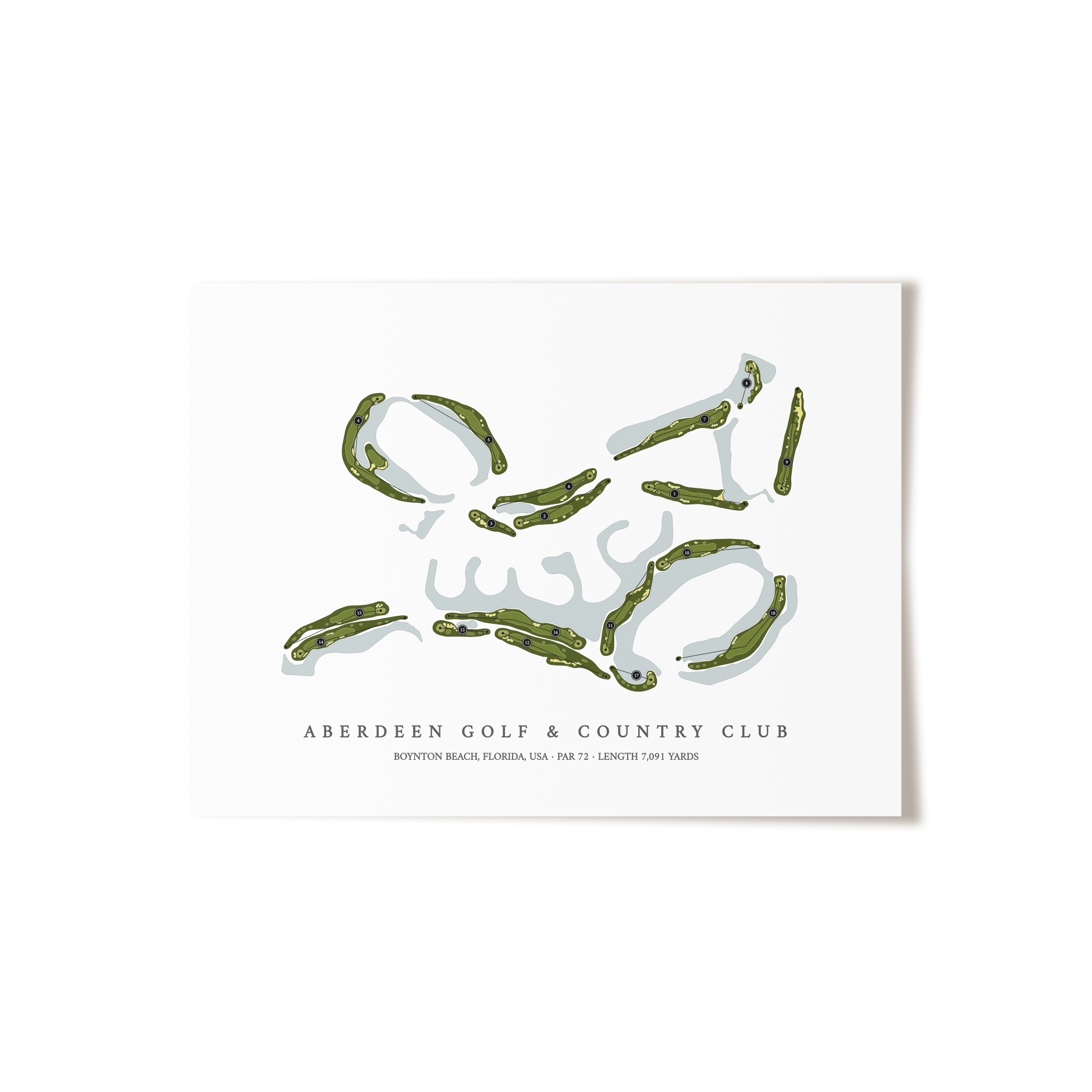 Aberdeen Golf & Country Club | Golf Course Map | Unframed 
