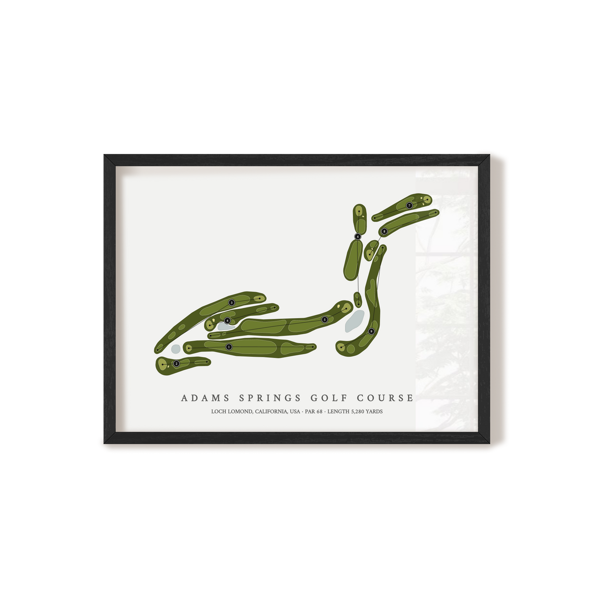 Adams Springs Golf Course | Golf Course Map | Black Frame