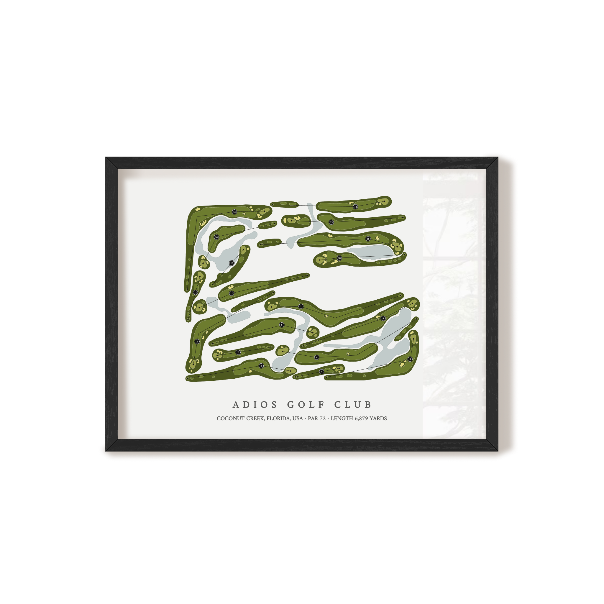 Adios Golf Club | Golf Course Map | Black Frame 