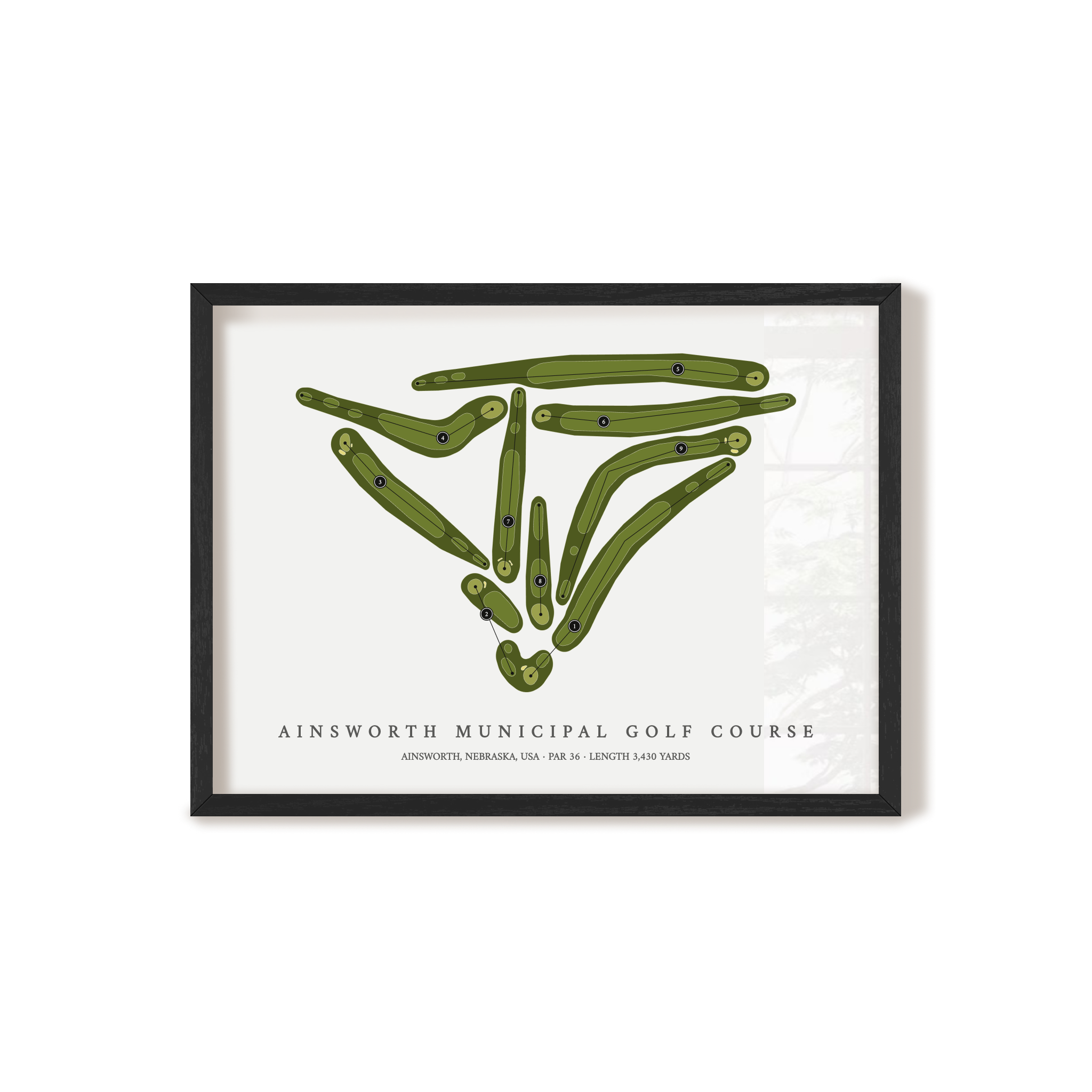 Ainsworth Municipal Golf Course | Golf Course Map | Black+Frame 