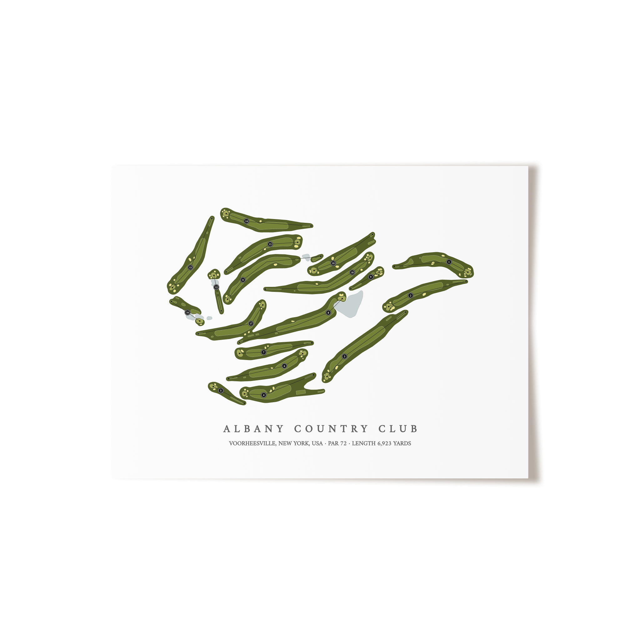 Albany Country Club | Golf Course Map | Unframed 