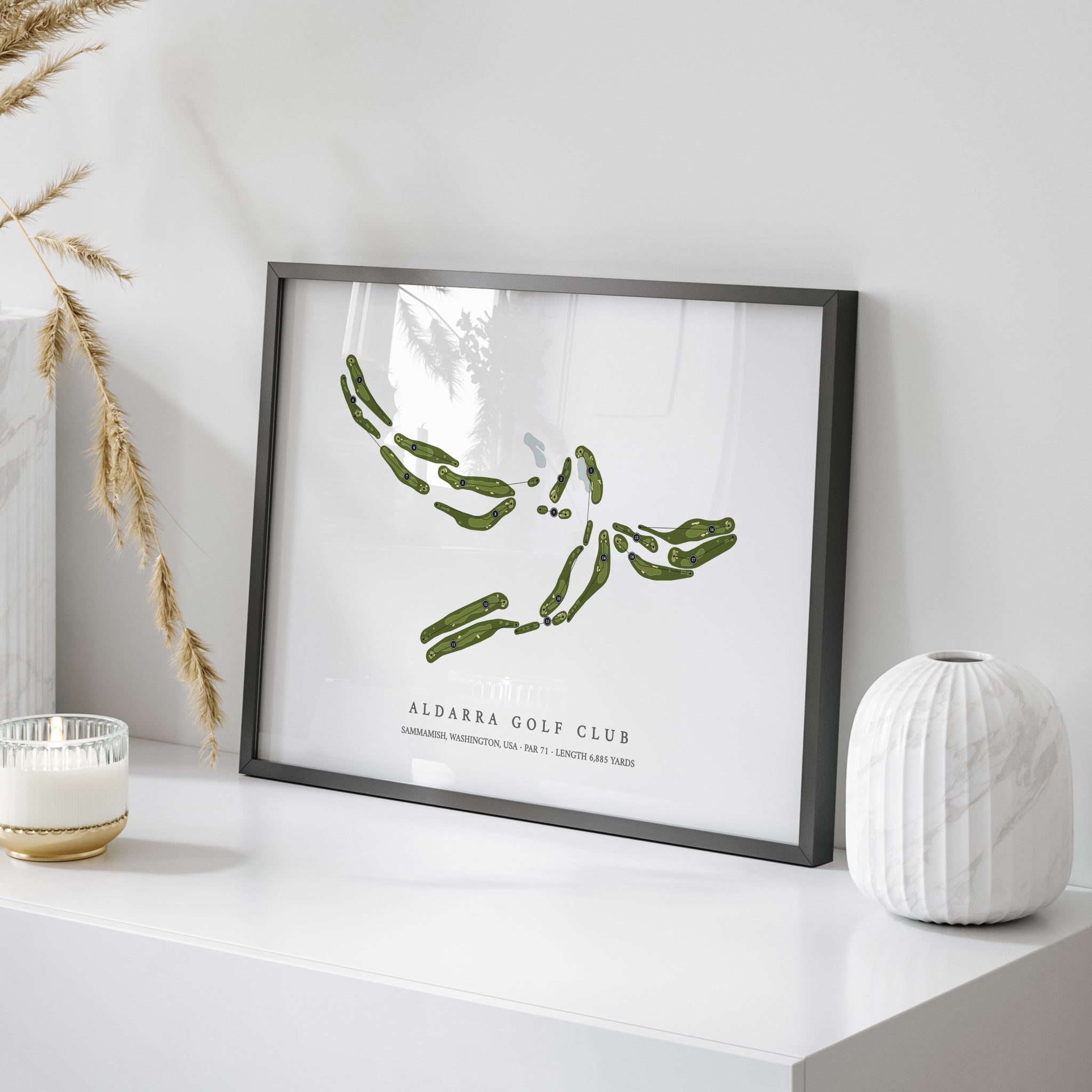 Aldarra Golf Club | Golf Course Print | On Table