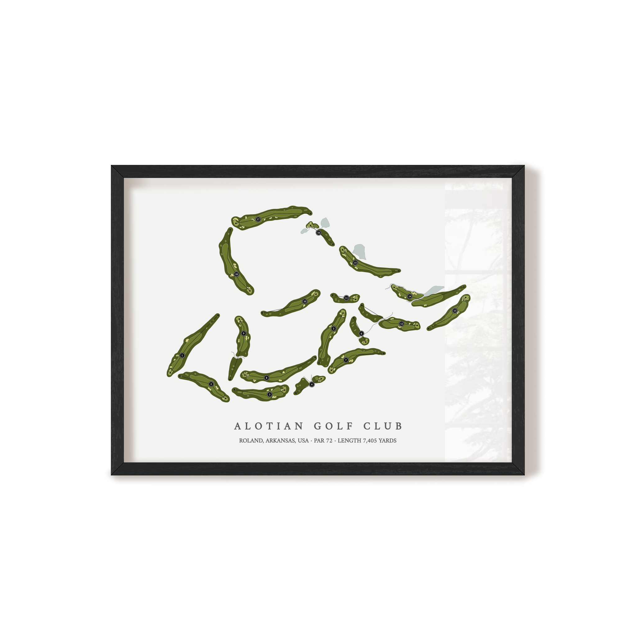 Alotian Golf Club | Golf Course Print | Black Frame 