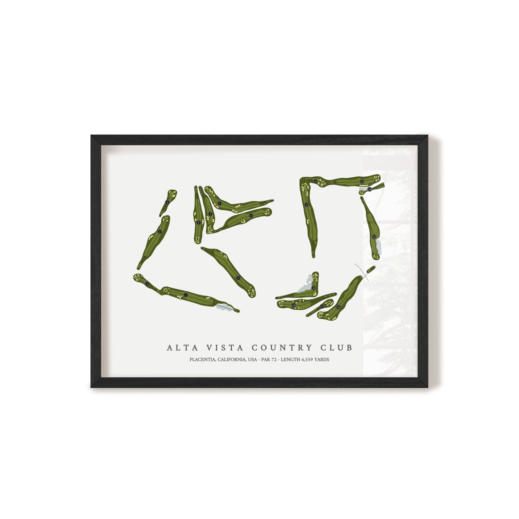 Alta Vista Country Club | Golf Course Print | Black Frame