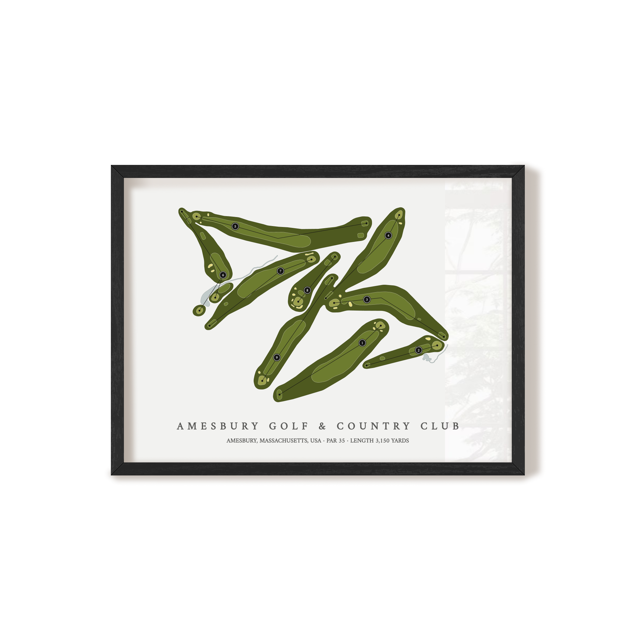 Amesbury Golf & Country Club | Golf Course Map | Black Frame 