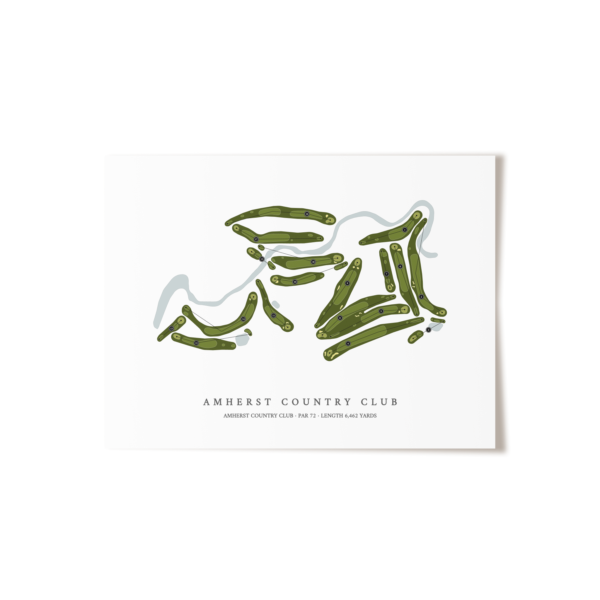 Amherst Country Club | Golf Course Map | Unframed 
