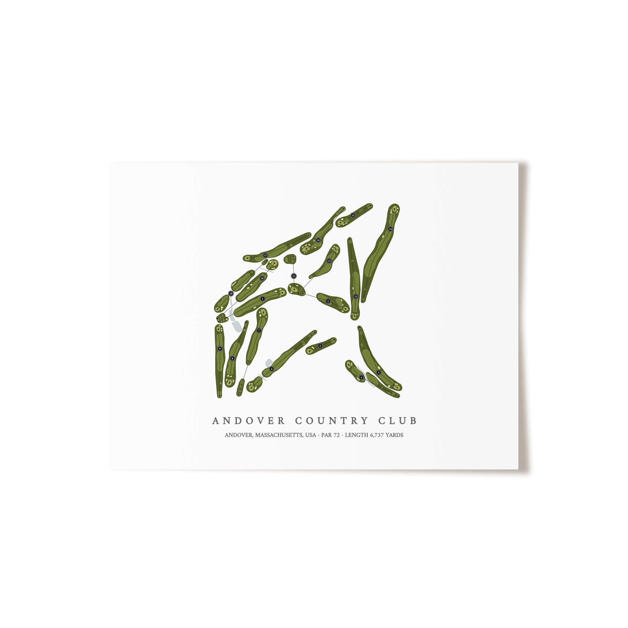 Andover Country Club | Golf Course Map | Unframed 