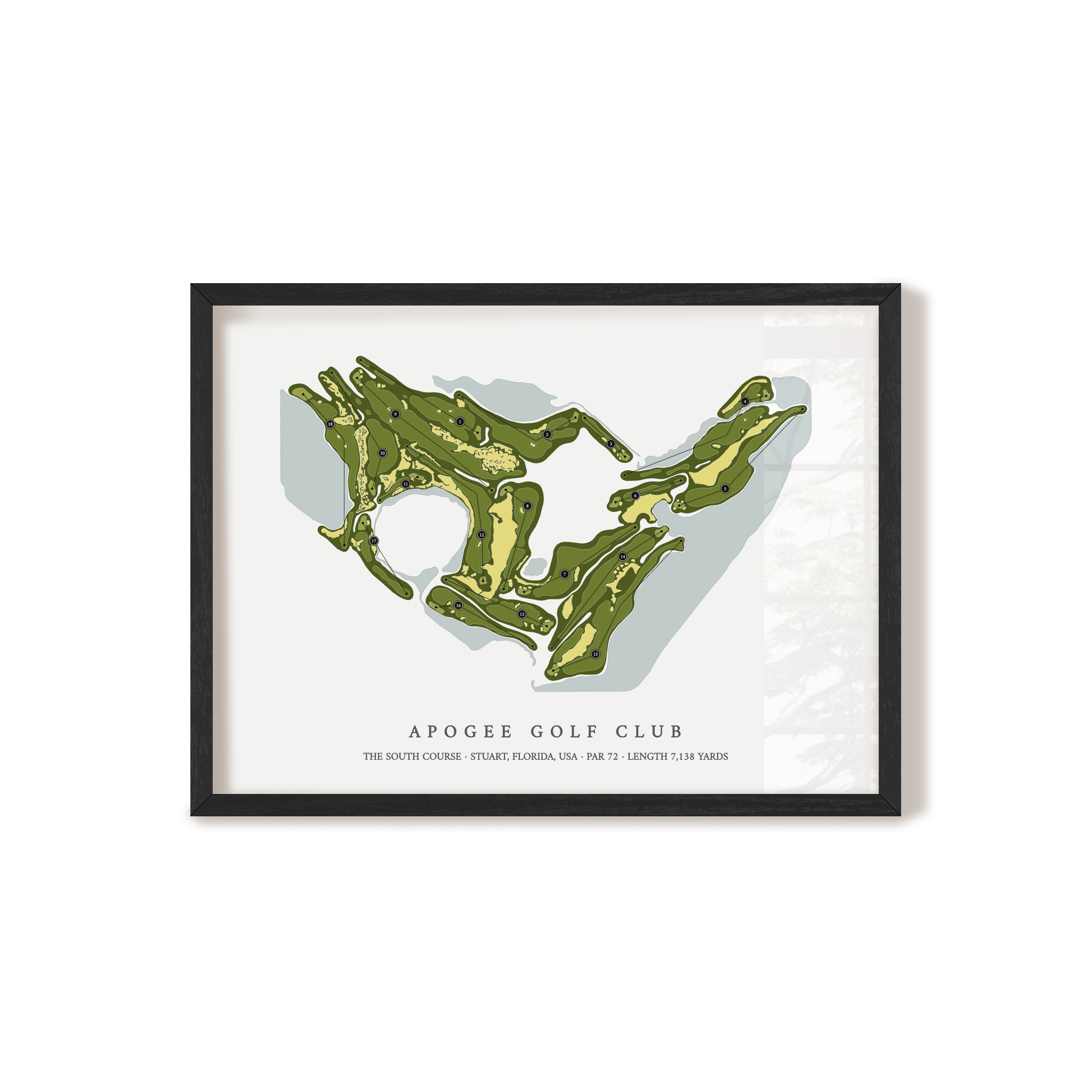 Apogee Golf Club - The South Course | Golf Course Map | Black Frame 