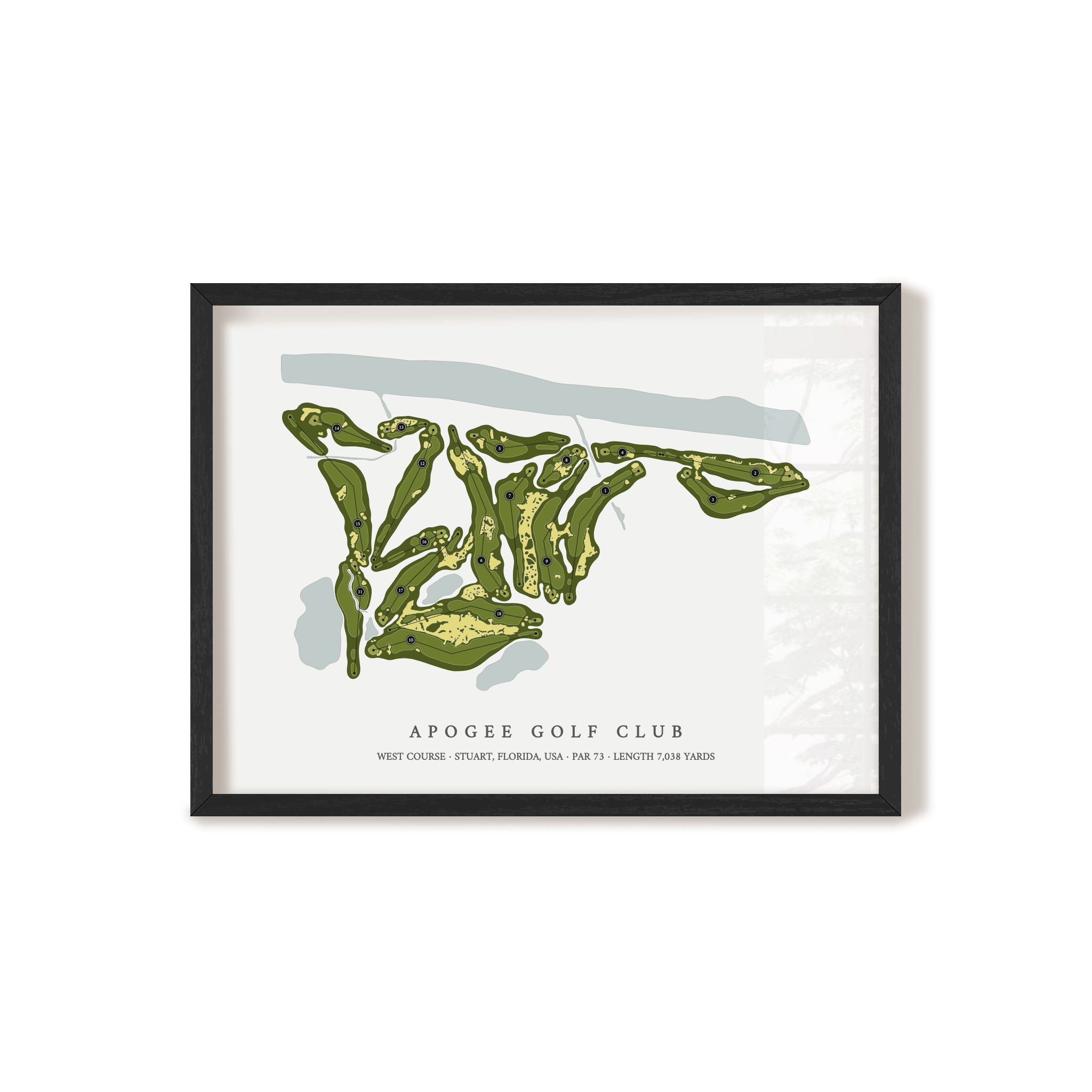 Apogee Golf Club - West Course | Golf Course Map | Black Frame 