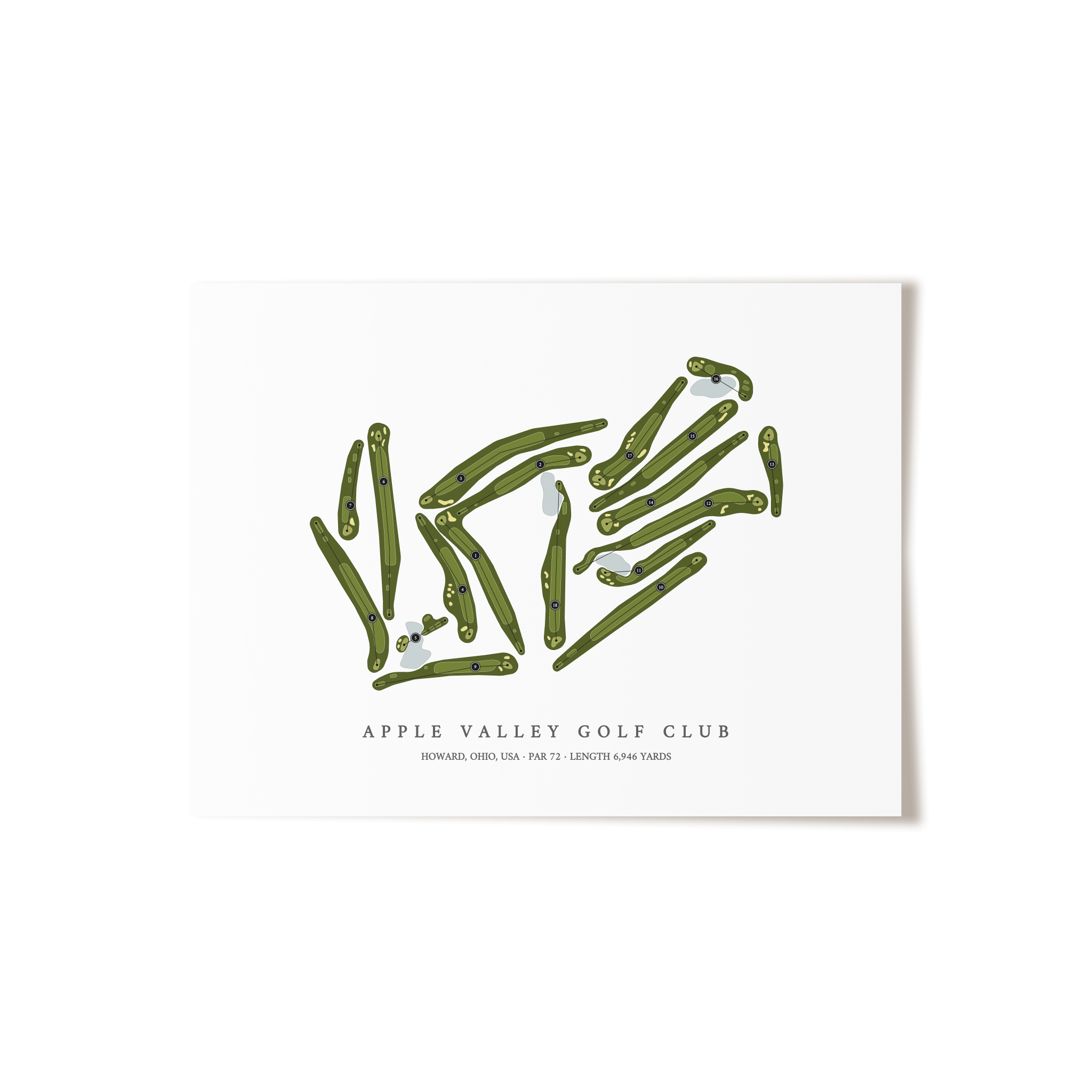 Apple Valley Golf Club | Golf Course Map | Unframed 