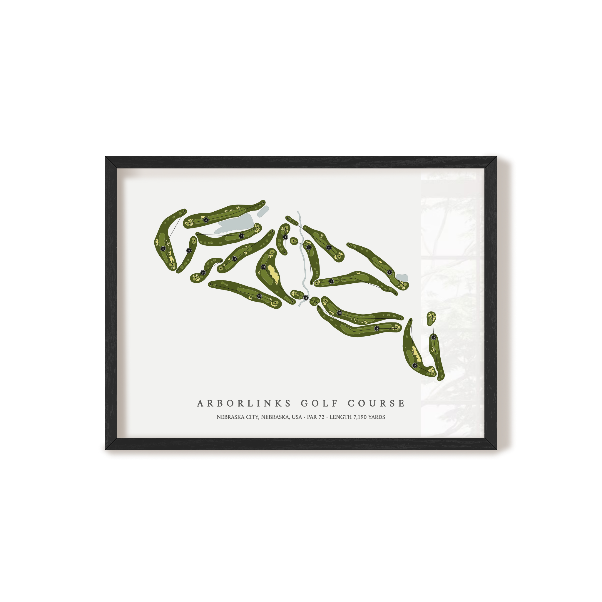 ArborLinks Golf Course | Golf Course Map | Black Frame 