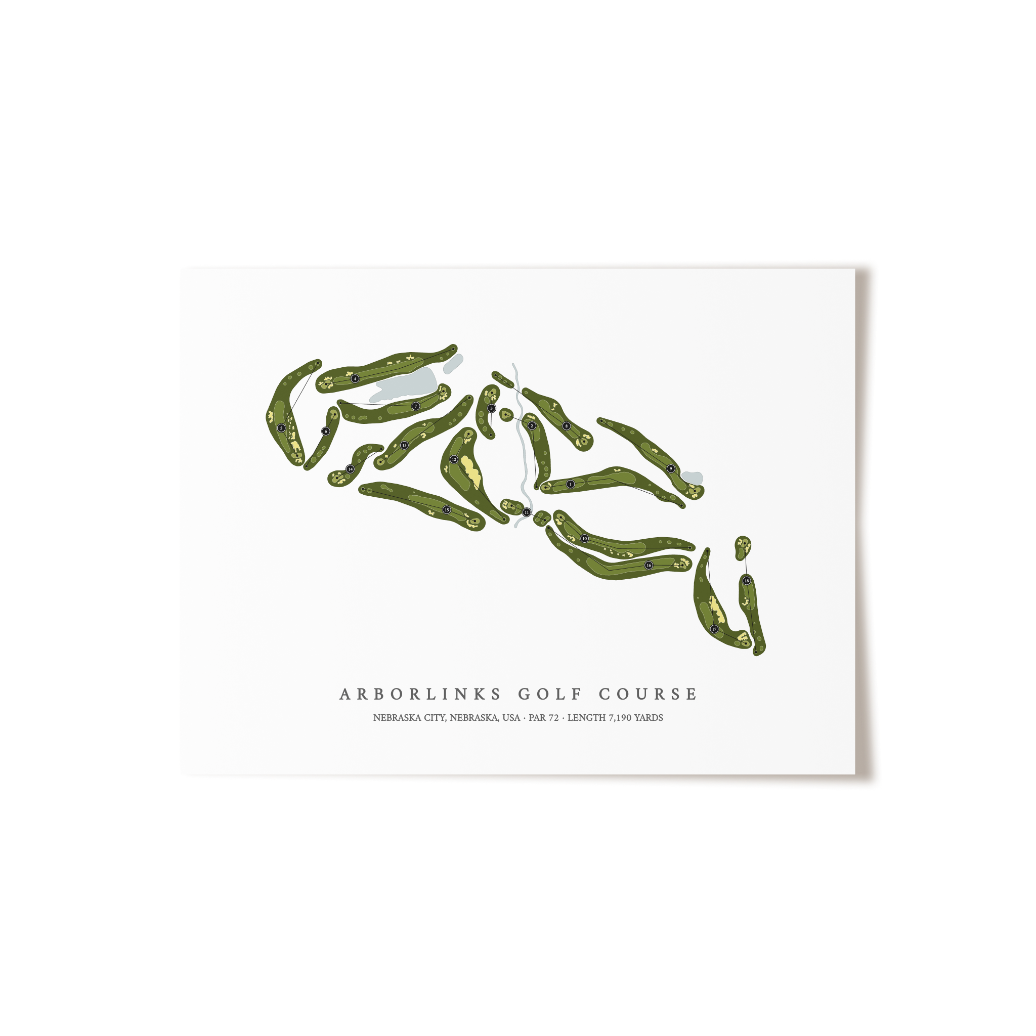 ArborLinks Golf Course | Golf Course Map | Unframed 