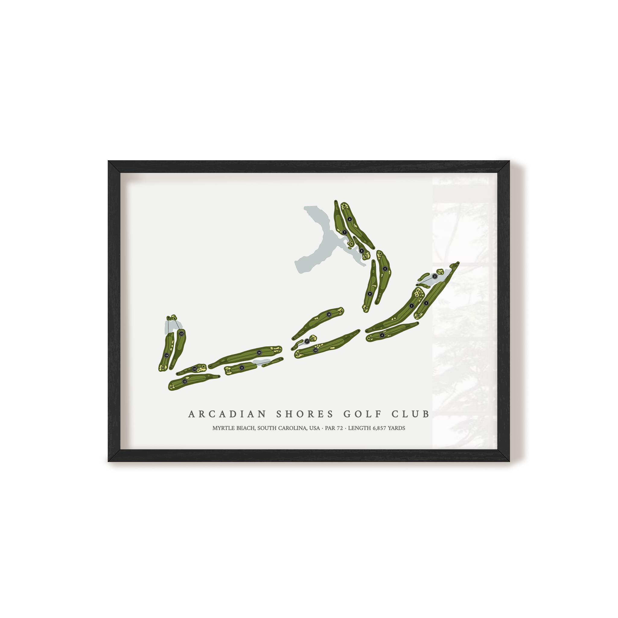 Arcadian Shores Golf Club | Golf Course Map | Black Frame 