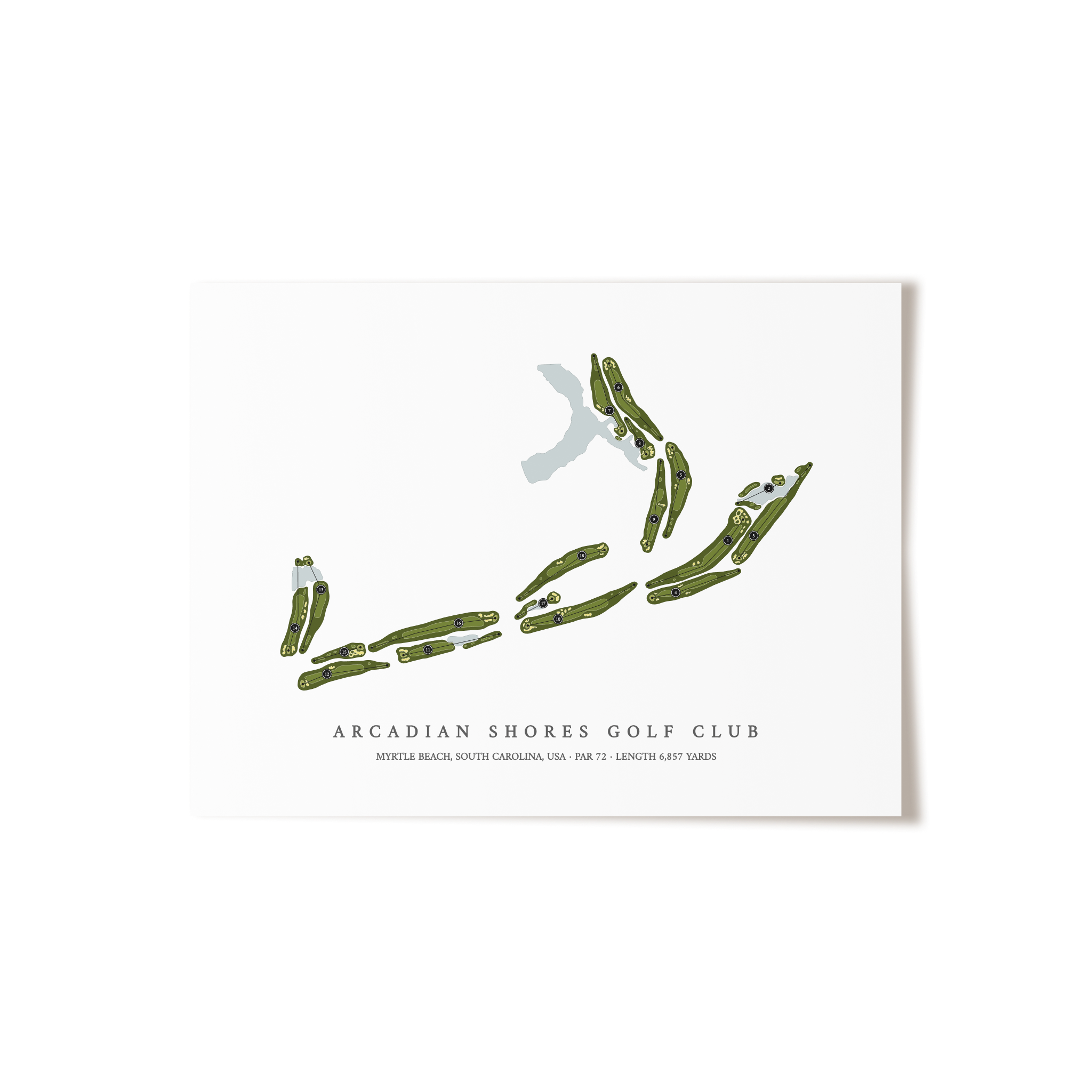 Arcadian Shores Golf Club | Golf Course Map | Unframed 