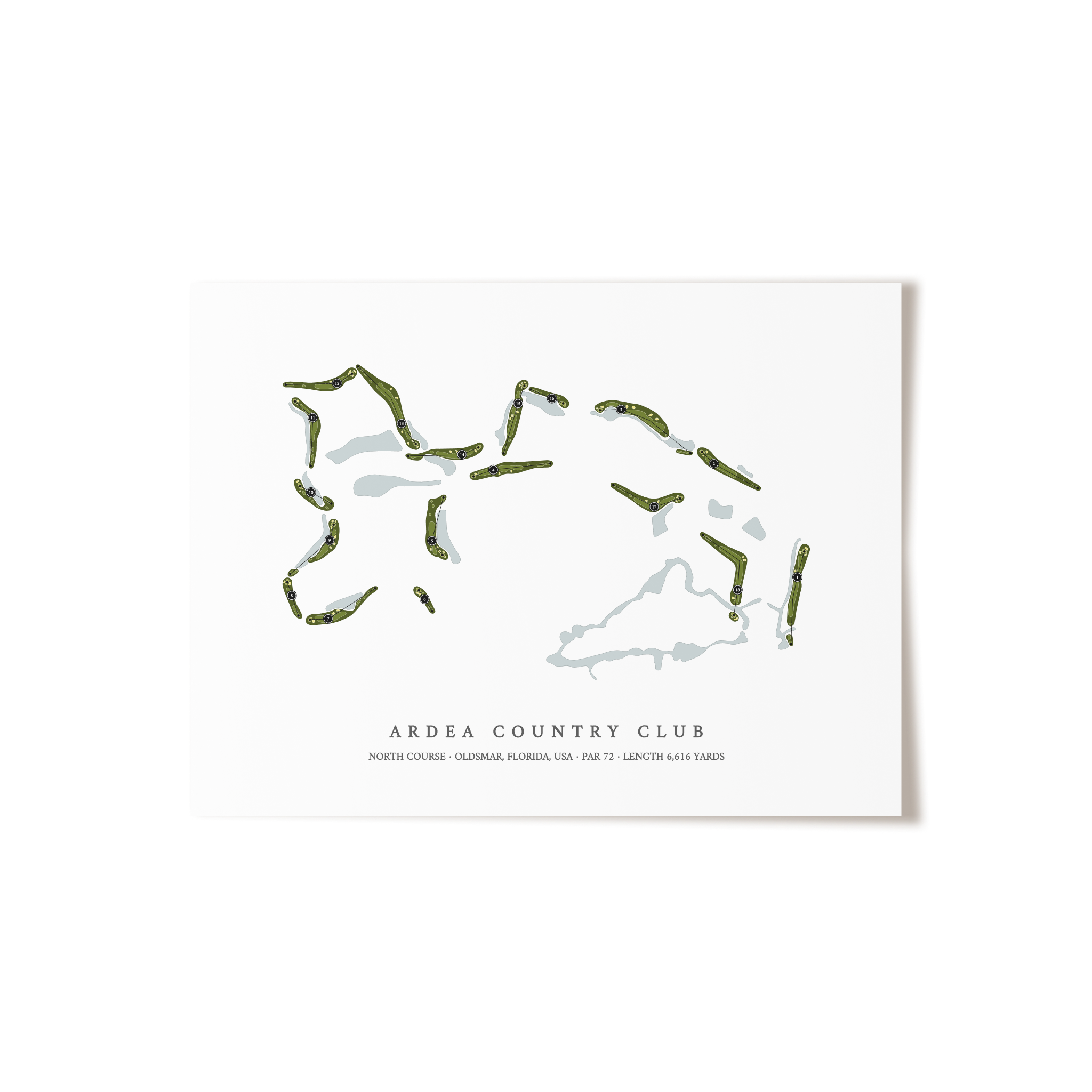 Ardea Country Club - North Course | Golf Course Map | Unframed 