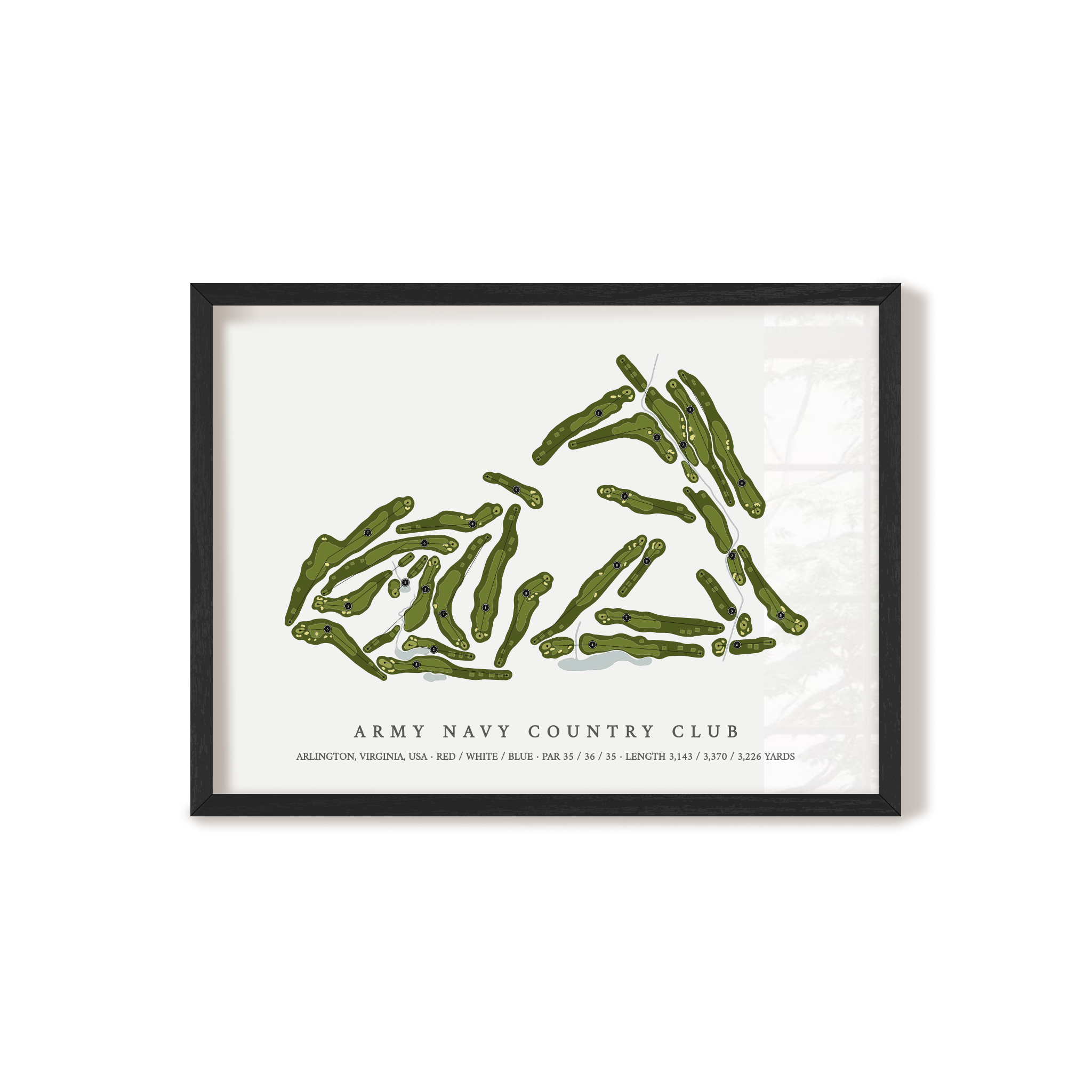 Army Navy Country Club | Golf Course Print | Black+Frame 