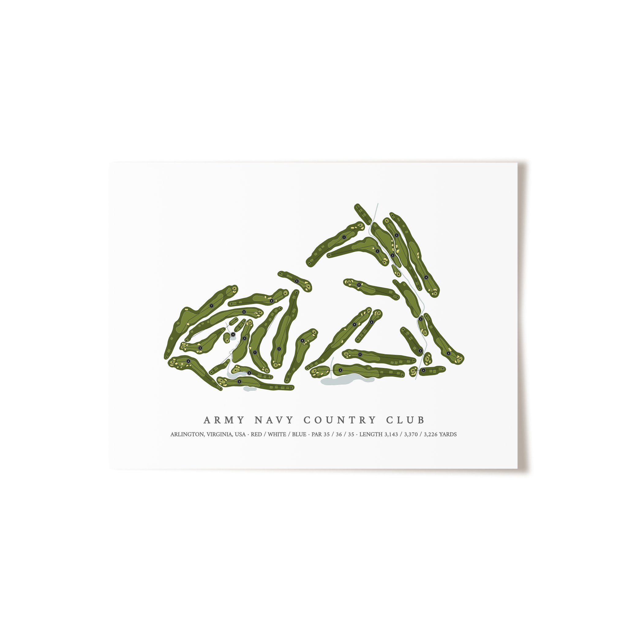 Army Navy Country Club | Golf Course Print | Unframed 