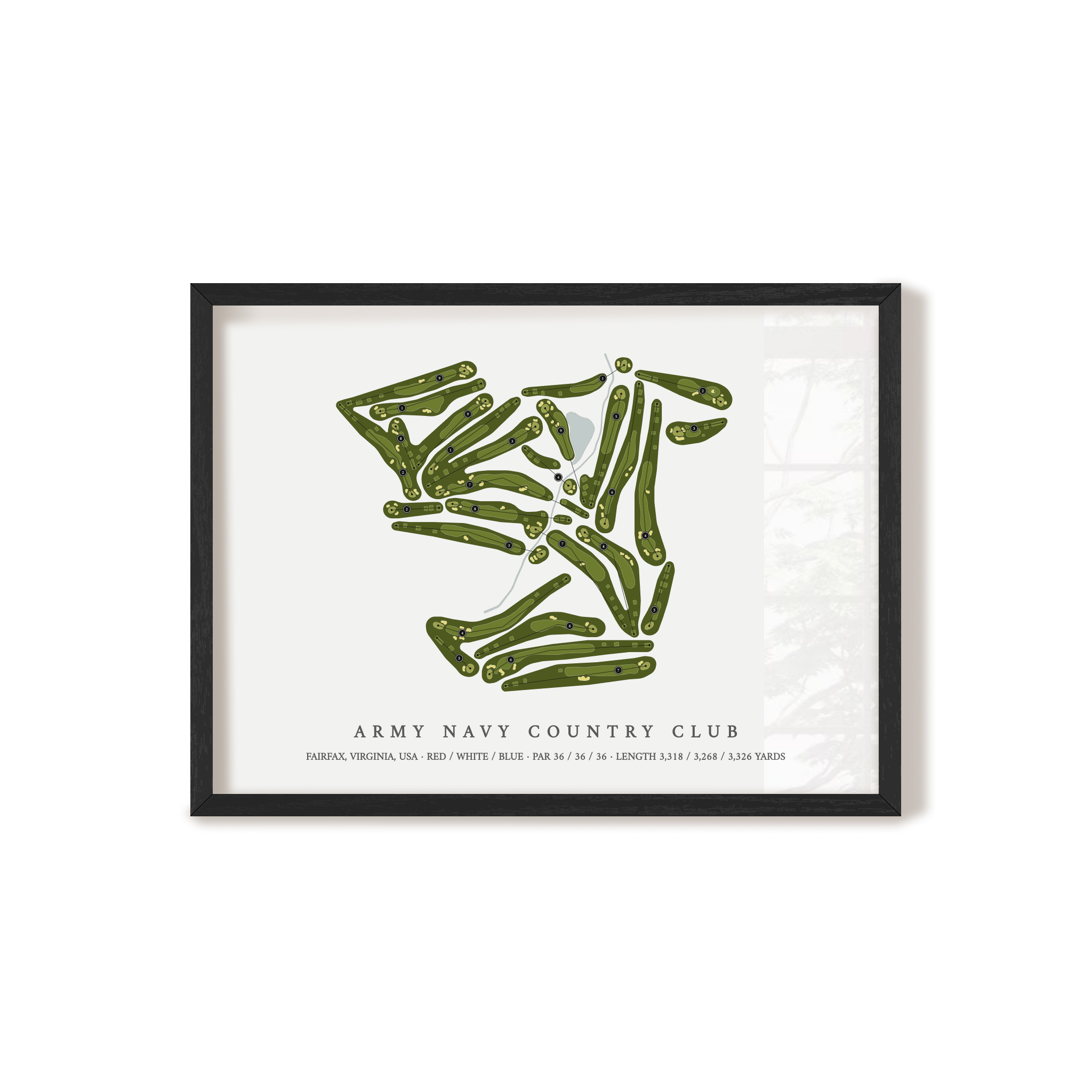 Army Navy Country Club | Golf Course Print | Black Frame 