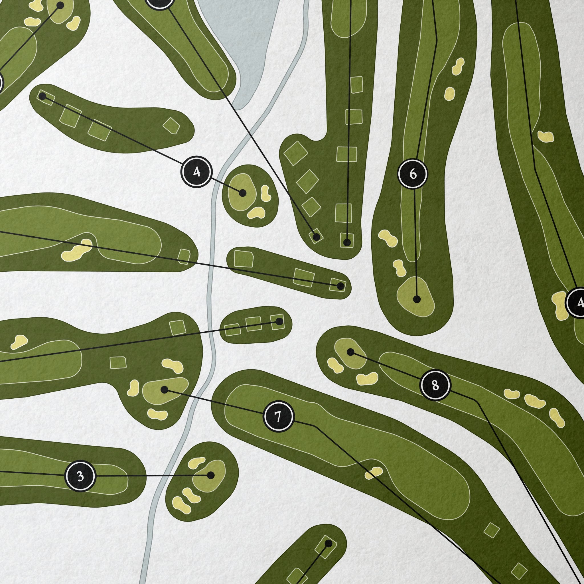 Army Navy Country Club | Golf Course Print | Close Up 