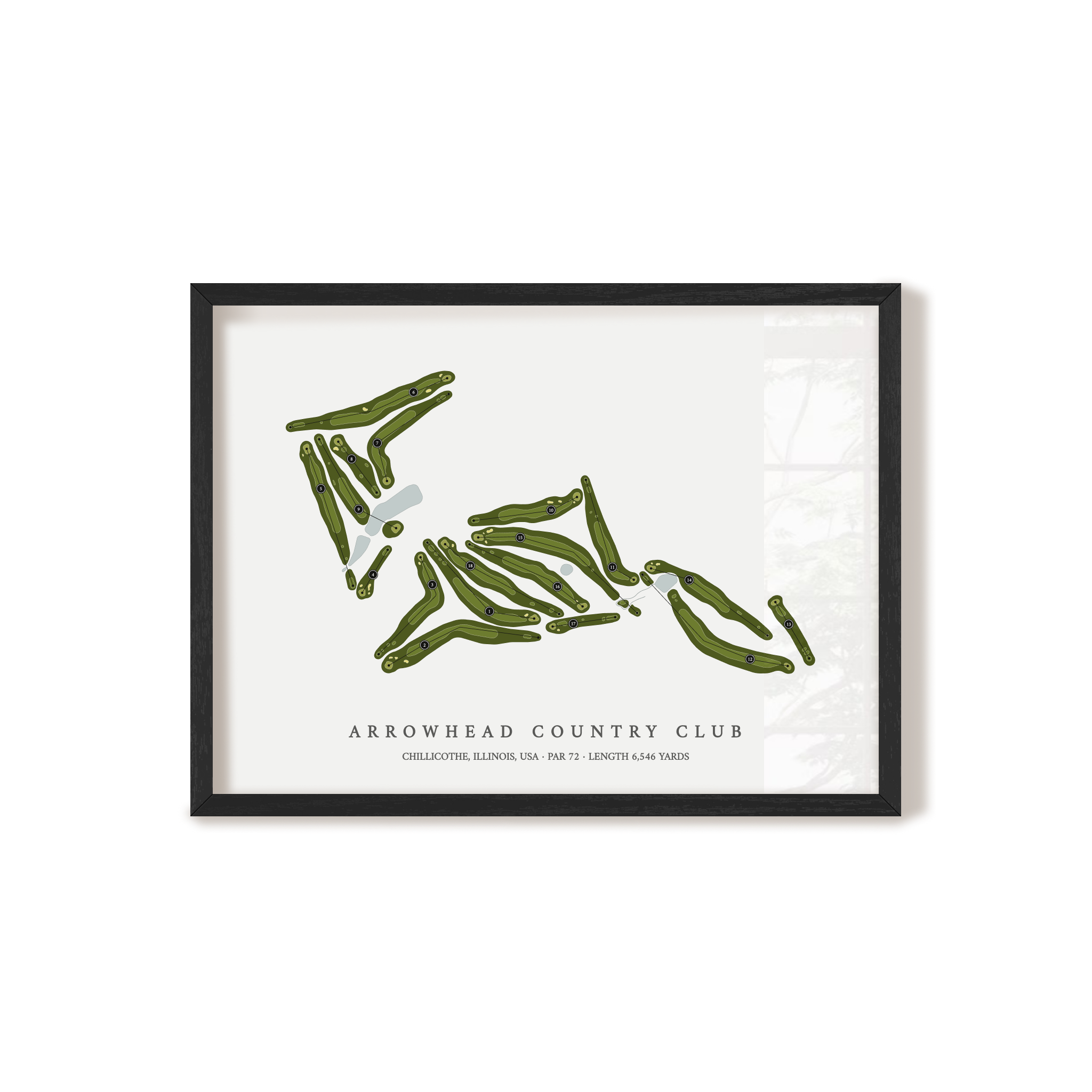 Arrowhead Country Club | Golf Course Map | Black Frame 