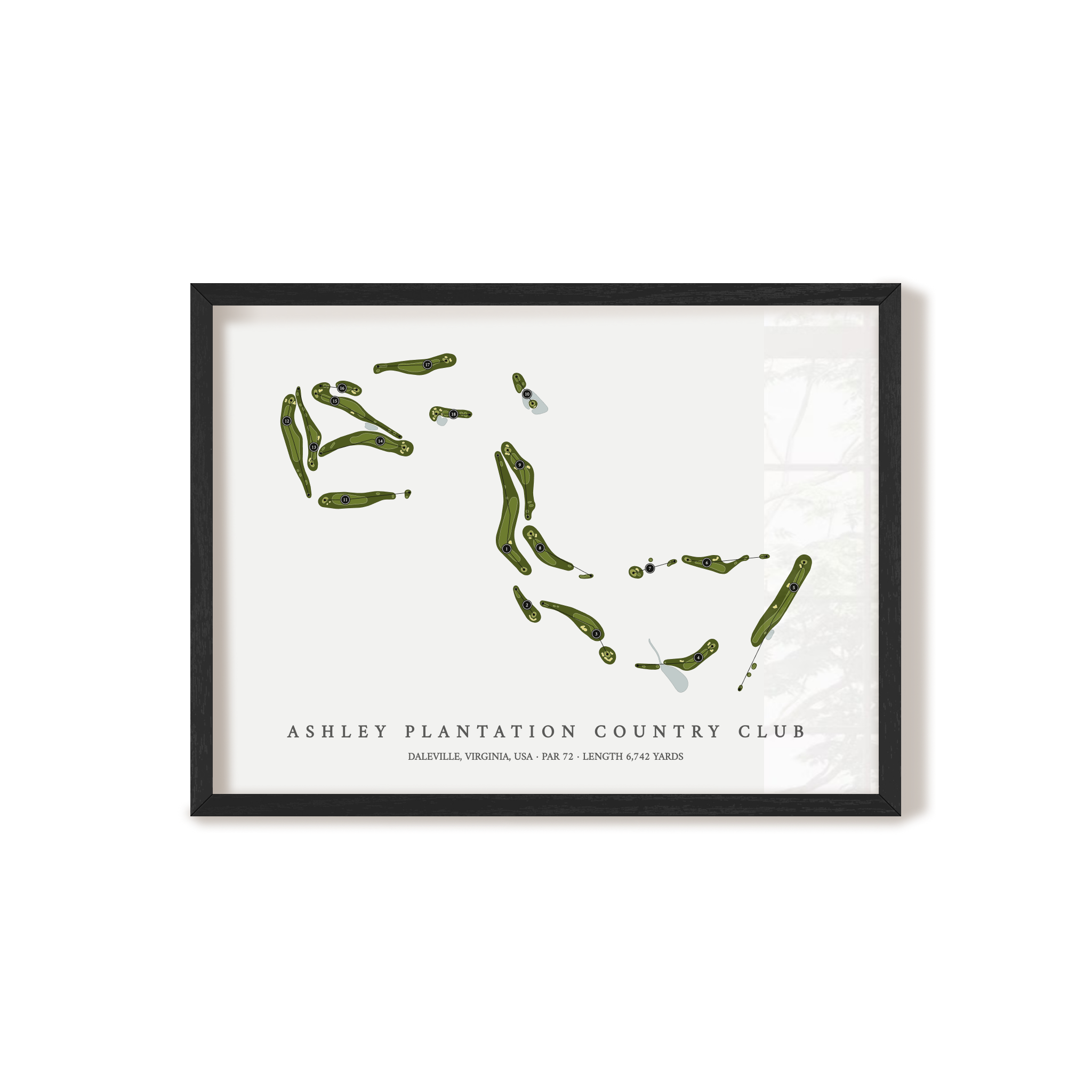 Ashley Plantation Country Club | Golf Course Map | Black+Frame 