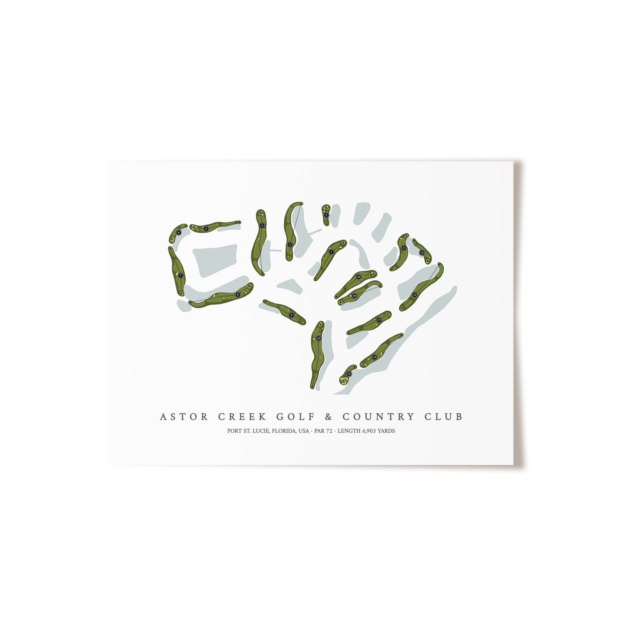Astor Creek Golf & Country Club | Golf Course Map | Unframed 