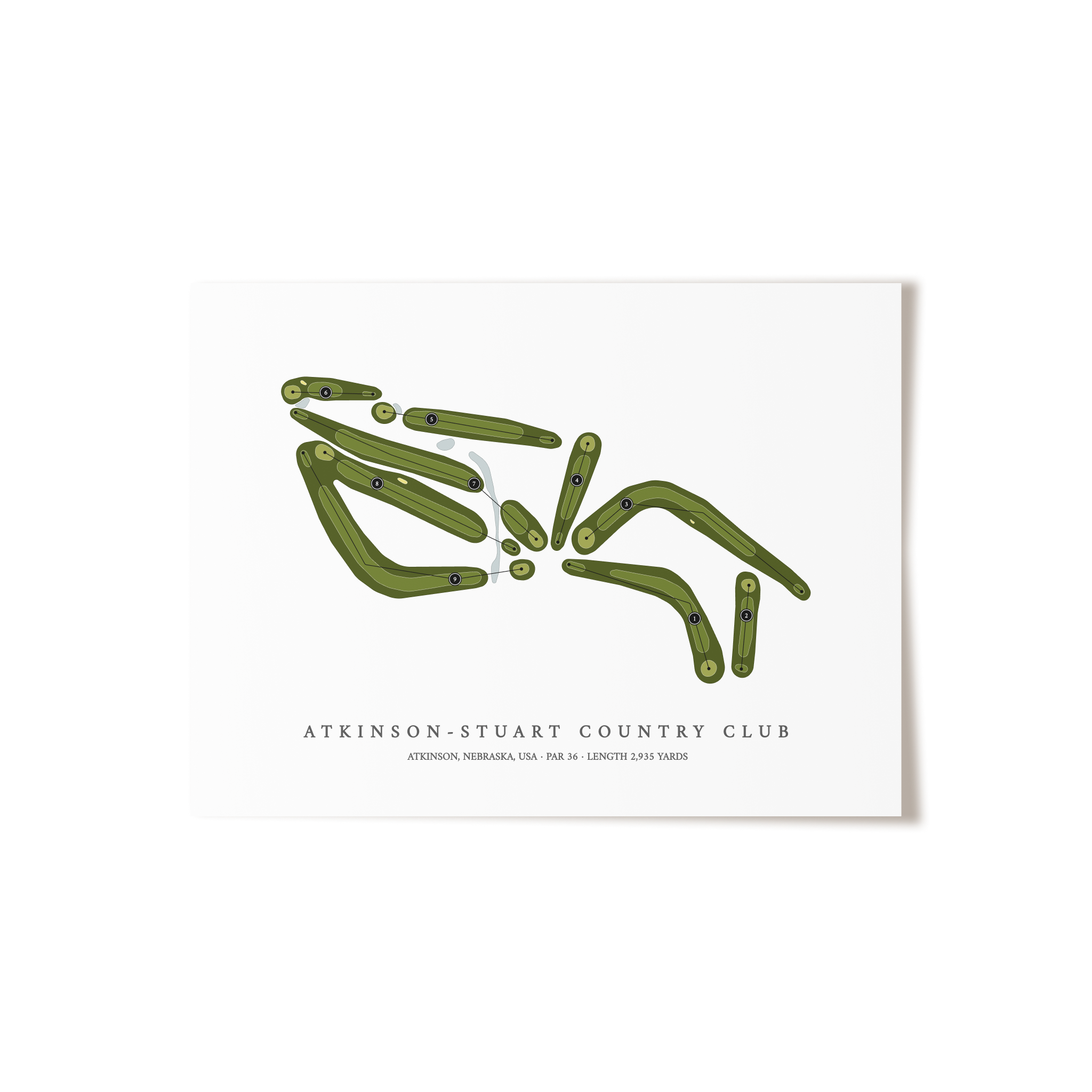 Atkinson-Stuart Country Club | Golf Course Map | Unframed 