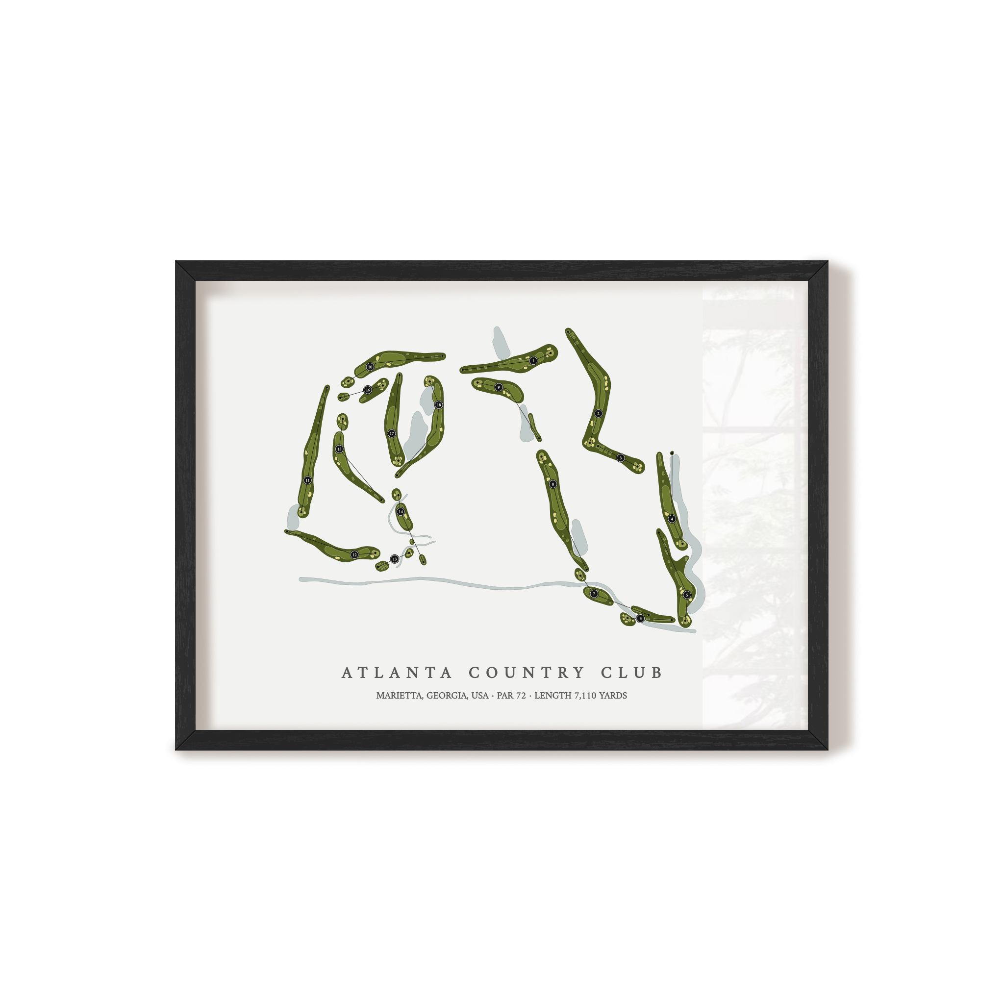 Atlanta Country Club | Golf Course Print | Black Frame