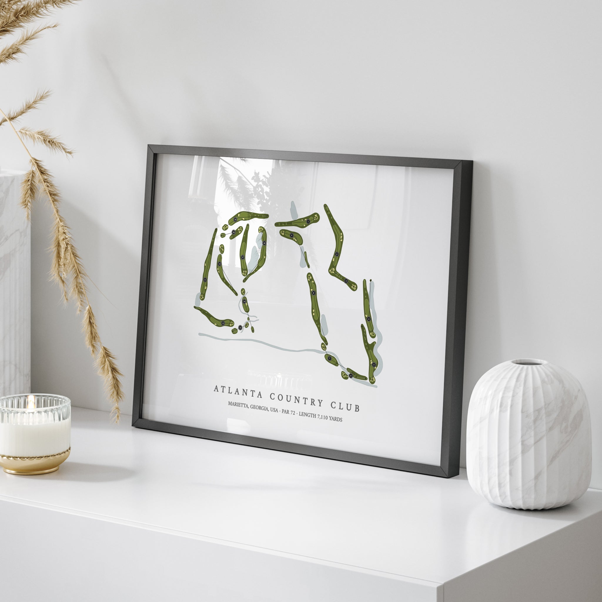 Atlanta Country Club | Golf Course Print | On Table