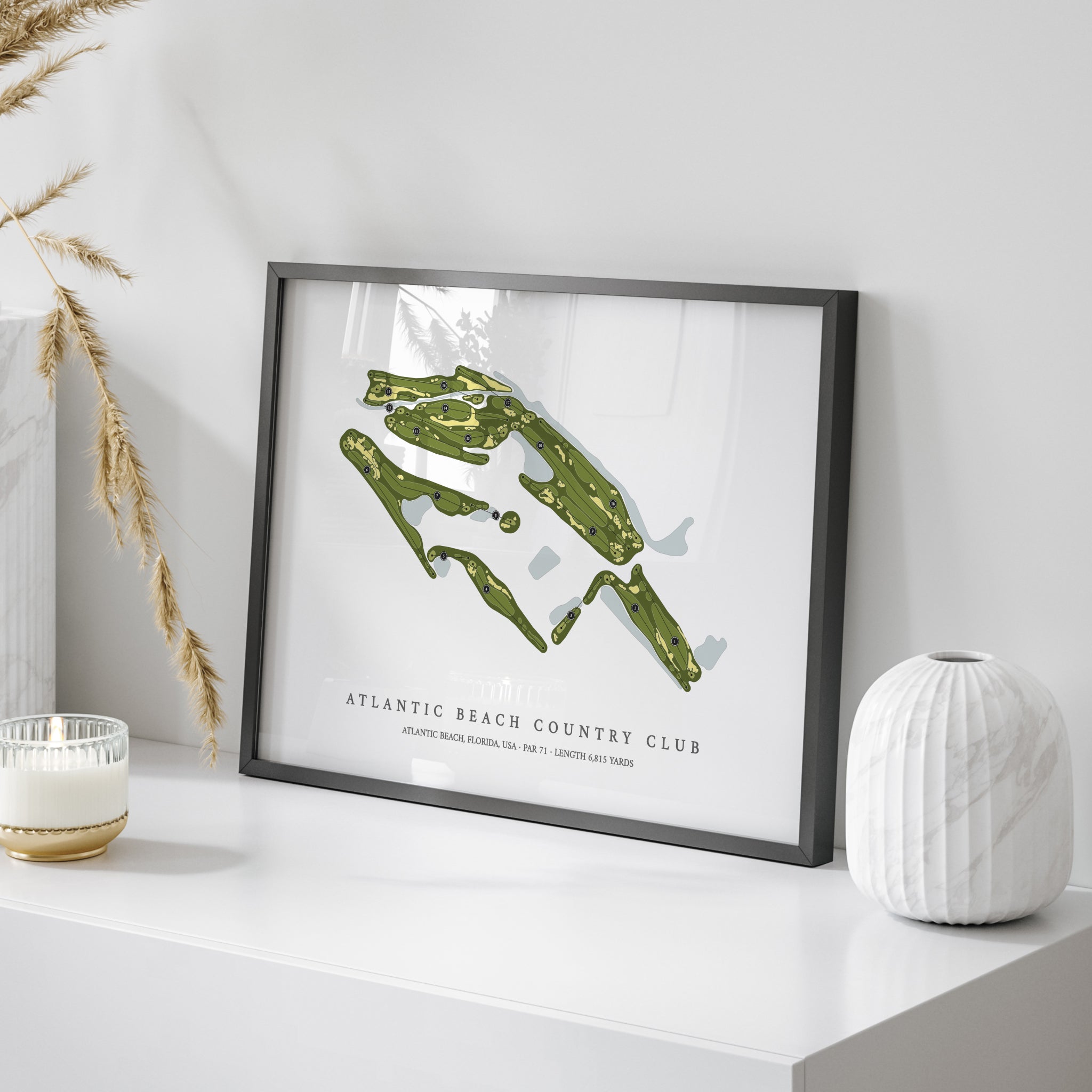 Atlantic Beach Country Club | Golf Course Print | On Table