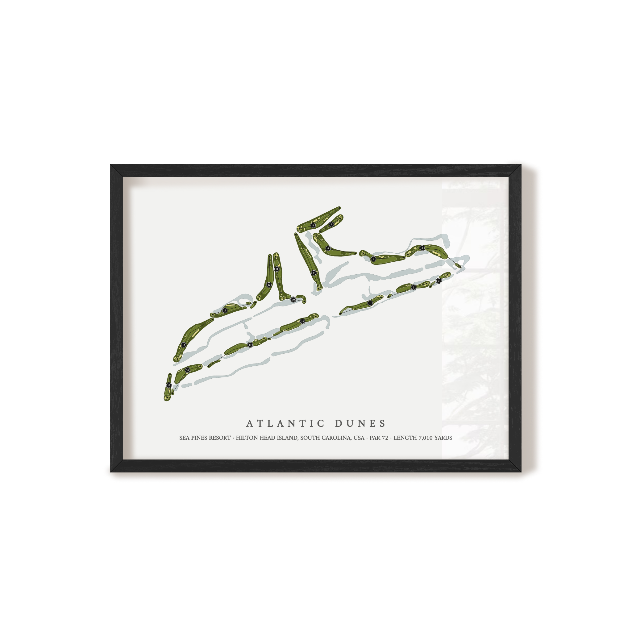 Atlantic Dunes at Sea Pines Resort | Golf Course Map | Black Frame 