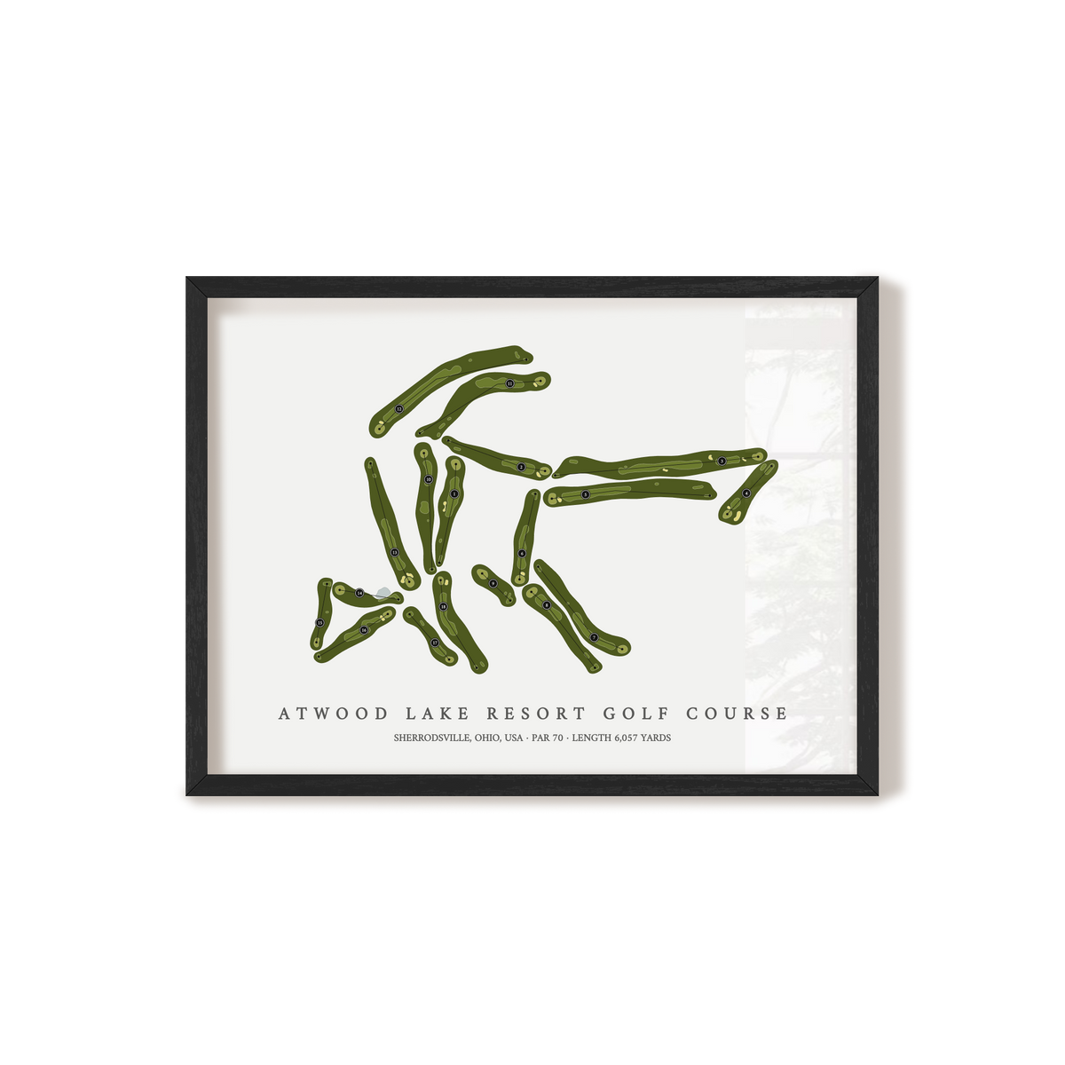 Atwood Lake Resort Golf Course | Golf Course Map | Black Frame 