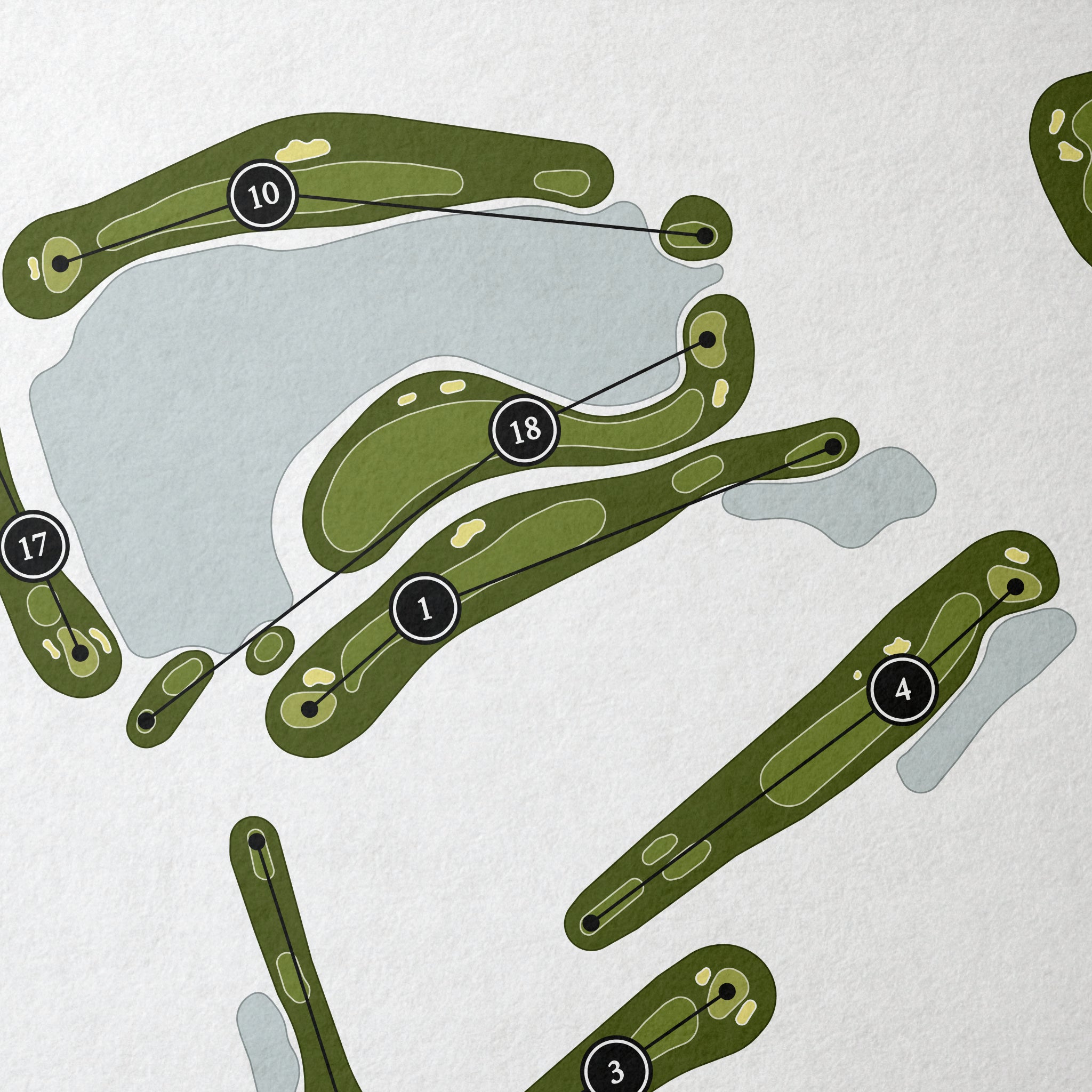 Audubon Country Club | Golf Course Map | Close Up 