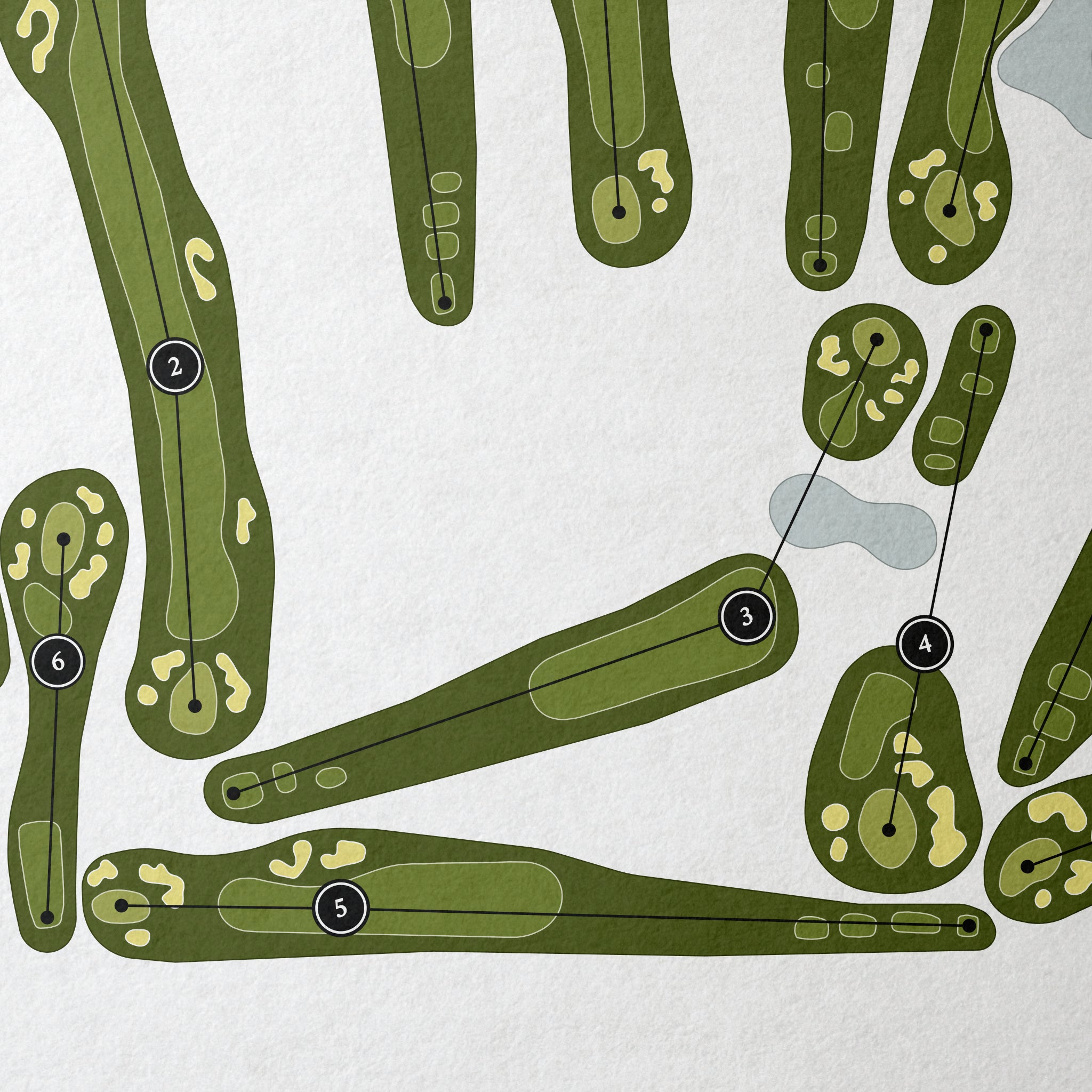 Aurora Country Club | Golf Course Print | Close Up