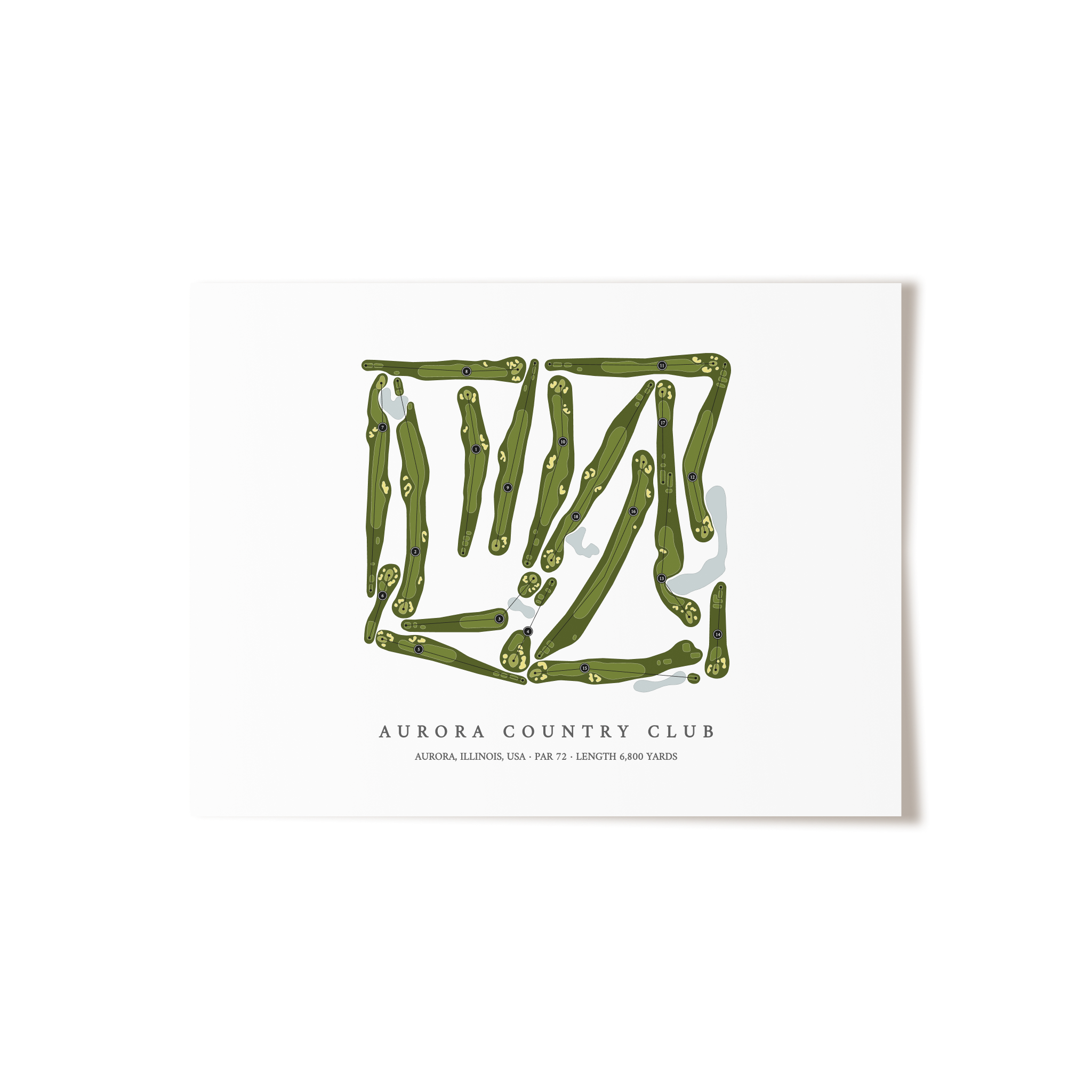 Aurora Country Club | Golf Course Print | Unframed