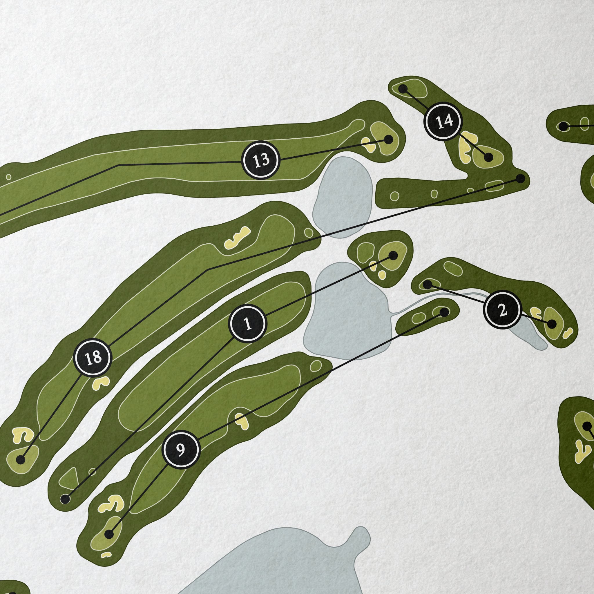 Avondale Golf Club | Golf Course Print | Close Up