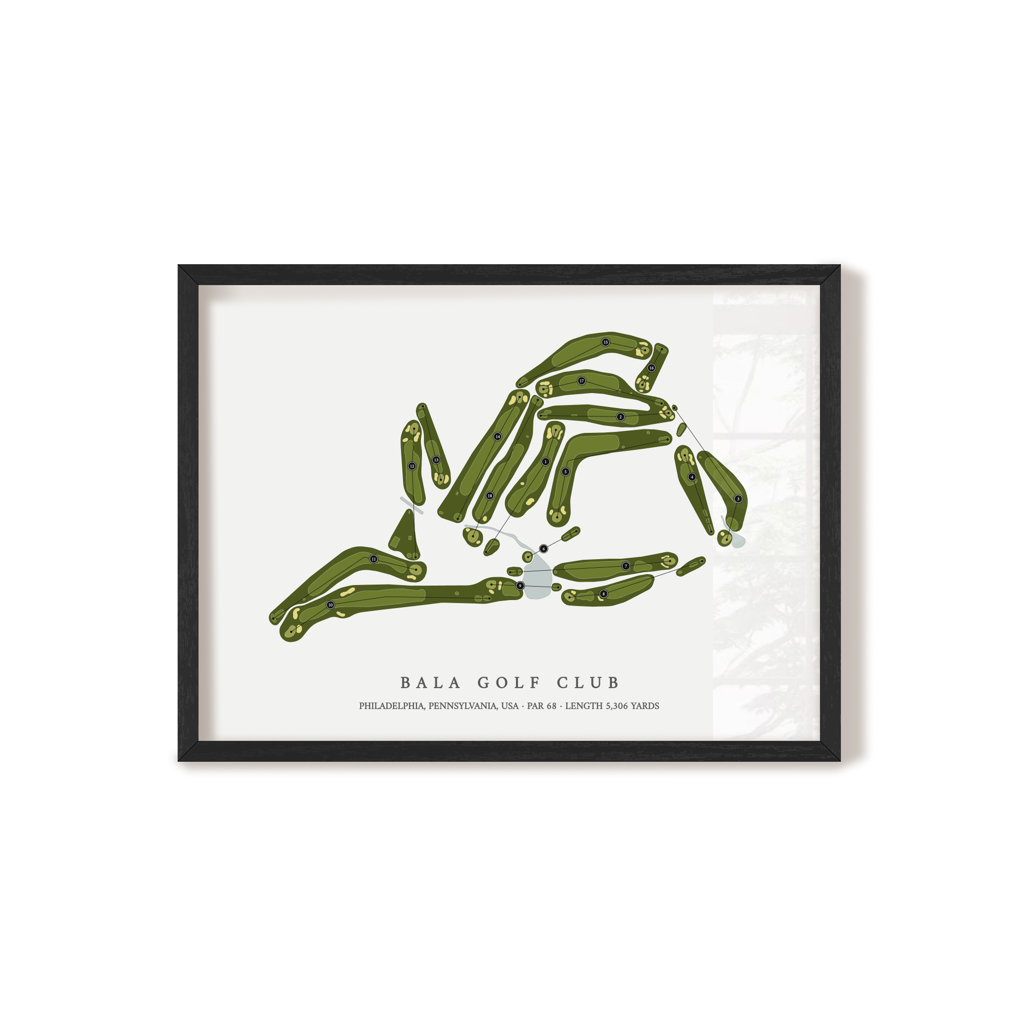 Bala Golf Club | Golf Course Map | Black Frame