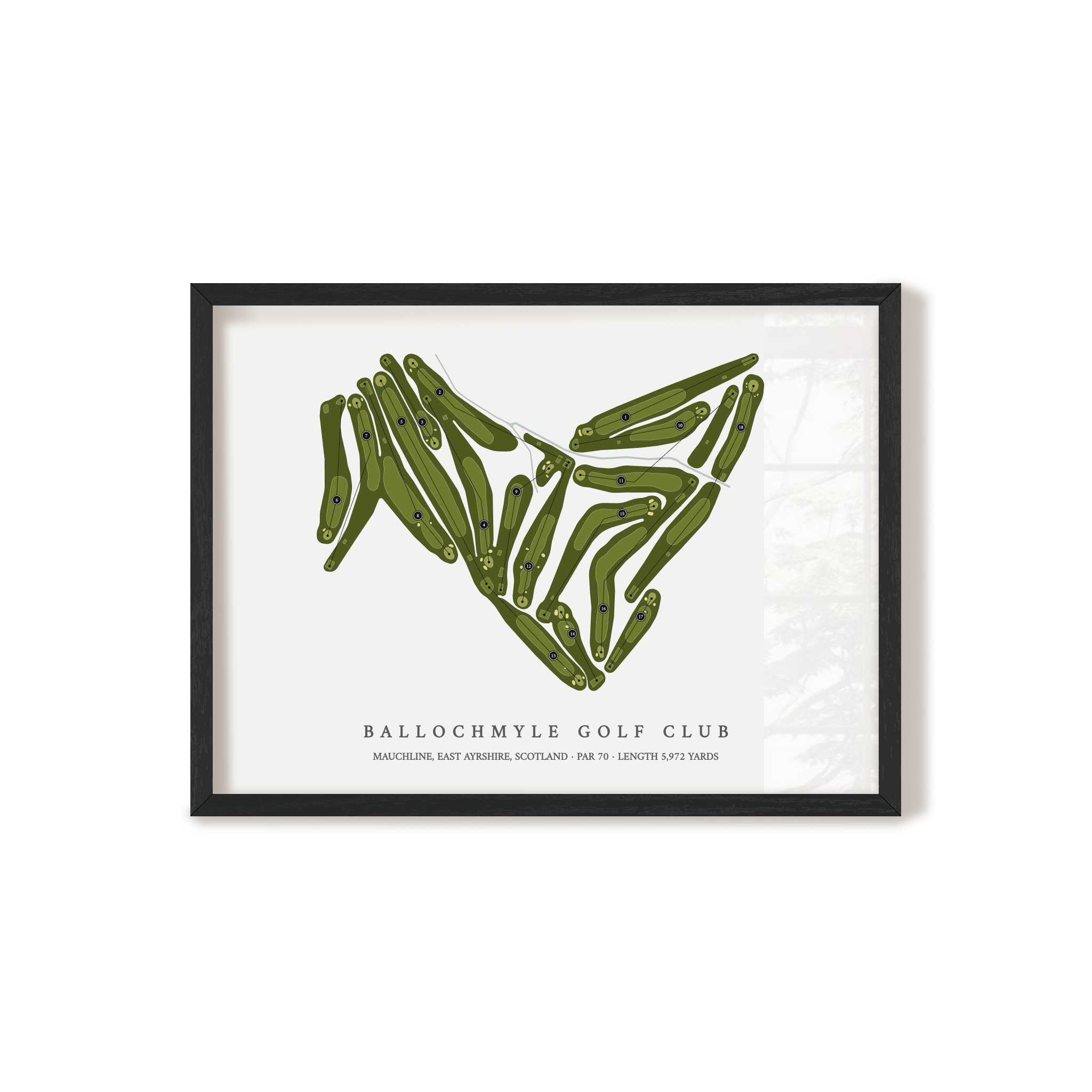Ballochmyle Golf Club | Golf Course Map | Black Frame 