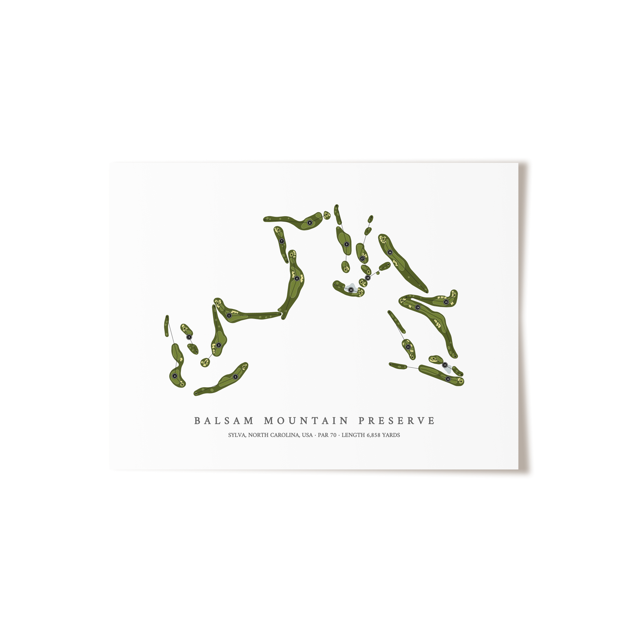 Balsam Mountain Preserve | Golf Course Map | Unframed 